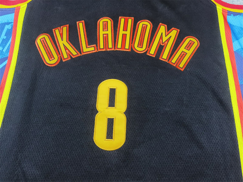 Men's Oklahoma City Thunder Jalen Williams #8 Black 2024/25 Swingman Player Jerseys - City Edition