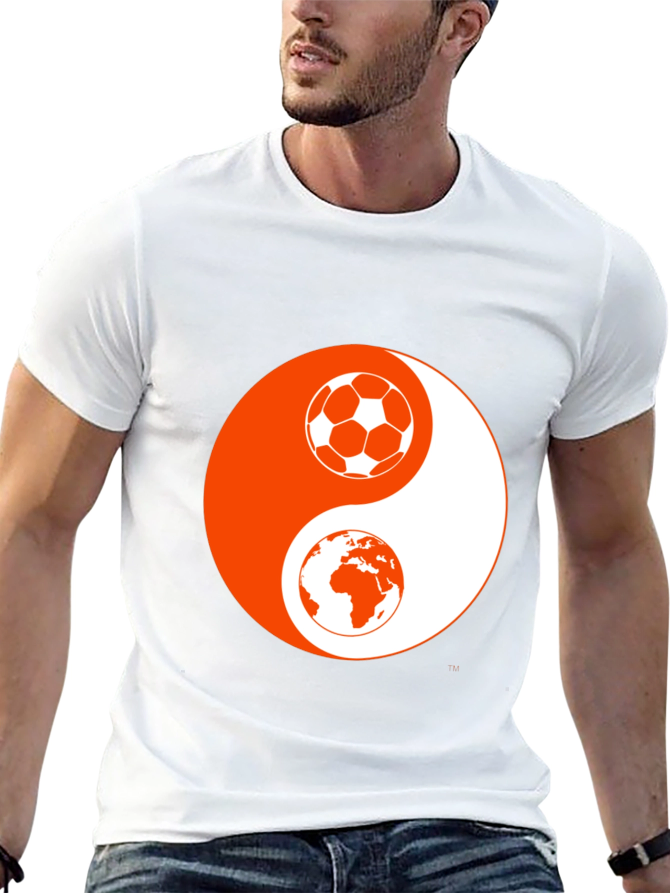 Yin Yang Soccer & Earth Black Graphic Tee