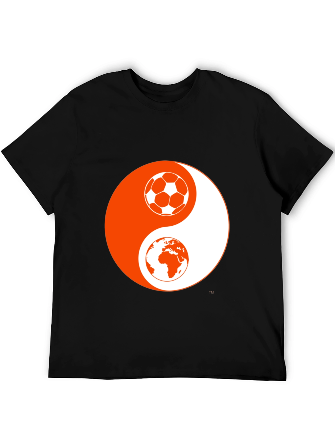 Yin Yang Soccer & Earth Black Graphic Tee
