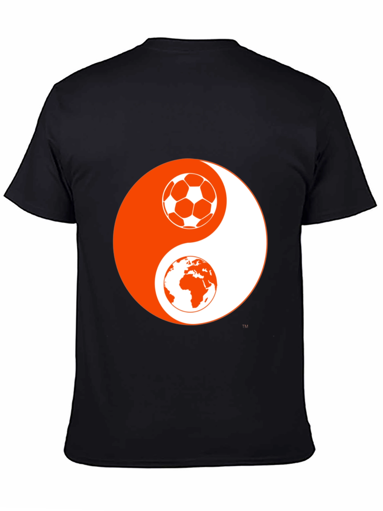 Yin Yang Soccer & Earth Black Graphic Tee