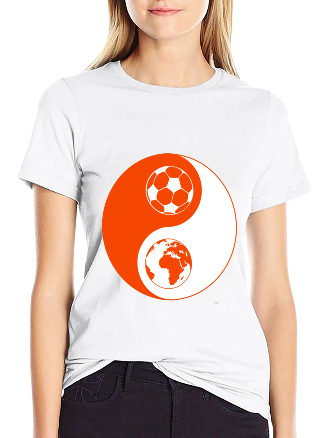 Yin Yang Soccer & Earth Black Graphic Tee