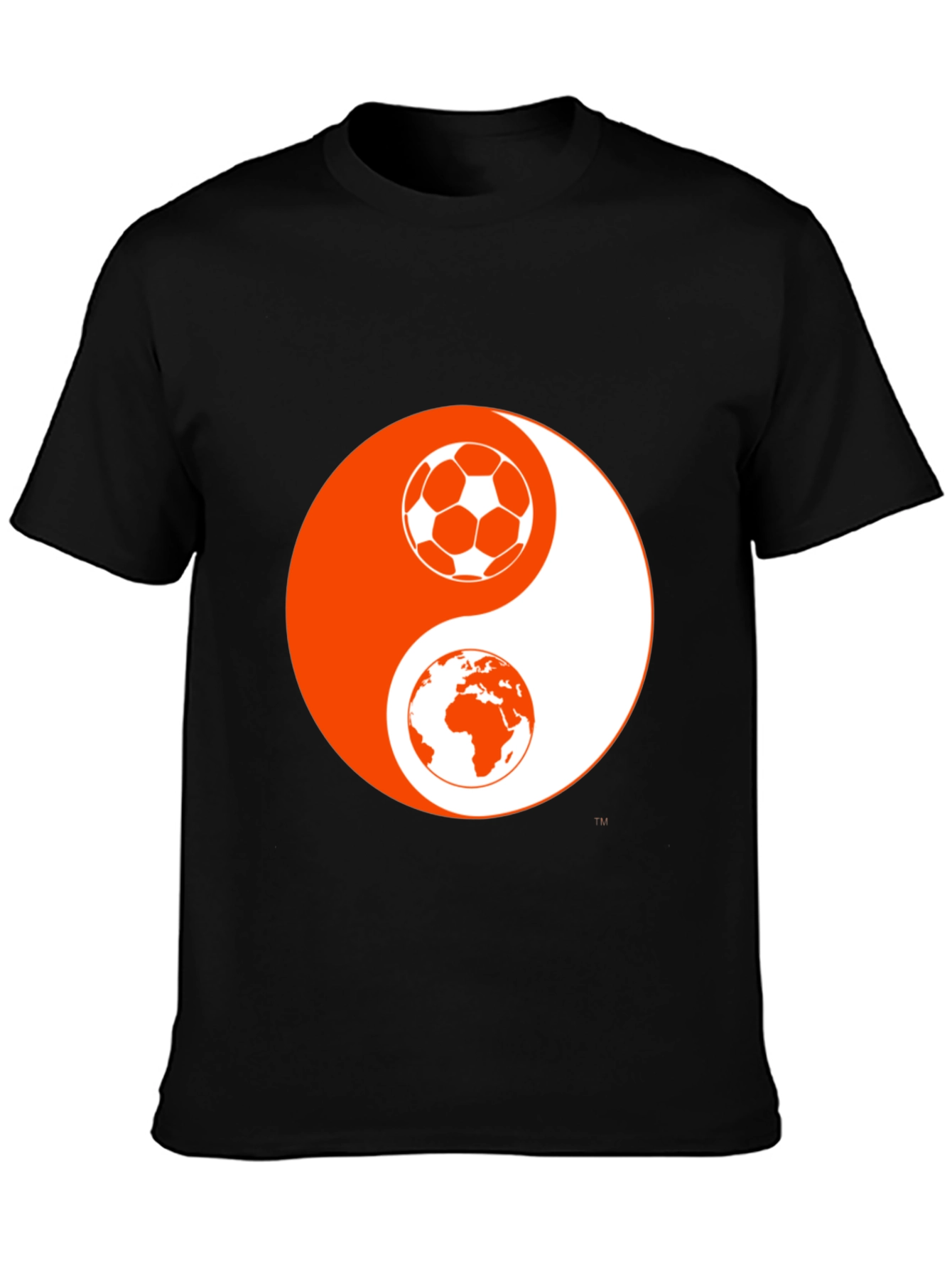 Yin Yang Soccer & Earth Black Graphic Tee