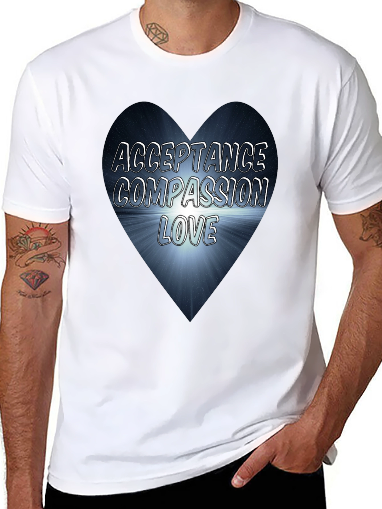 Acceptance Compassion Love Heart Graphic Tee