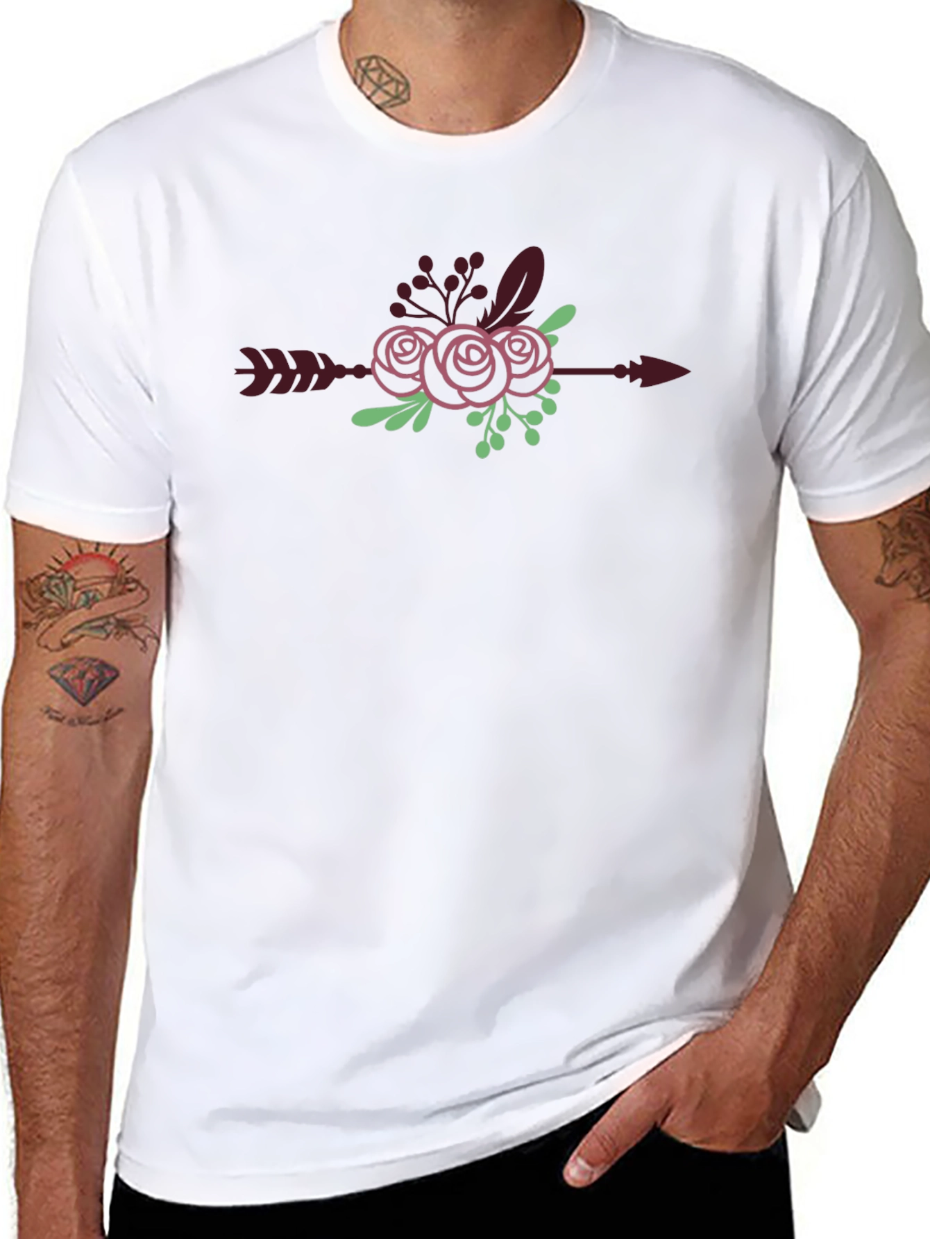 Floral Arrow Graphic Tee - Stylish Casual Wear