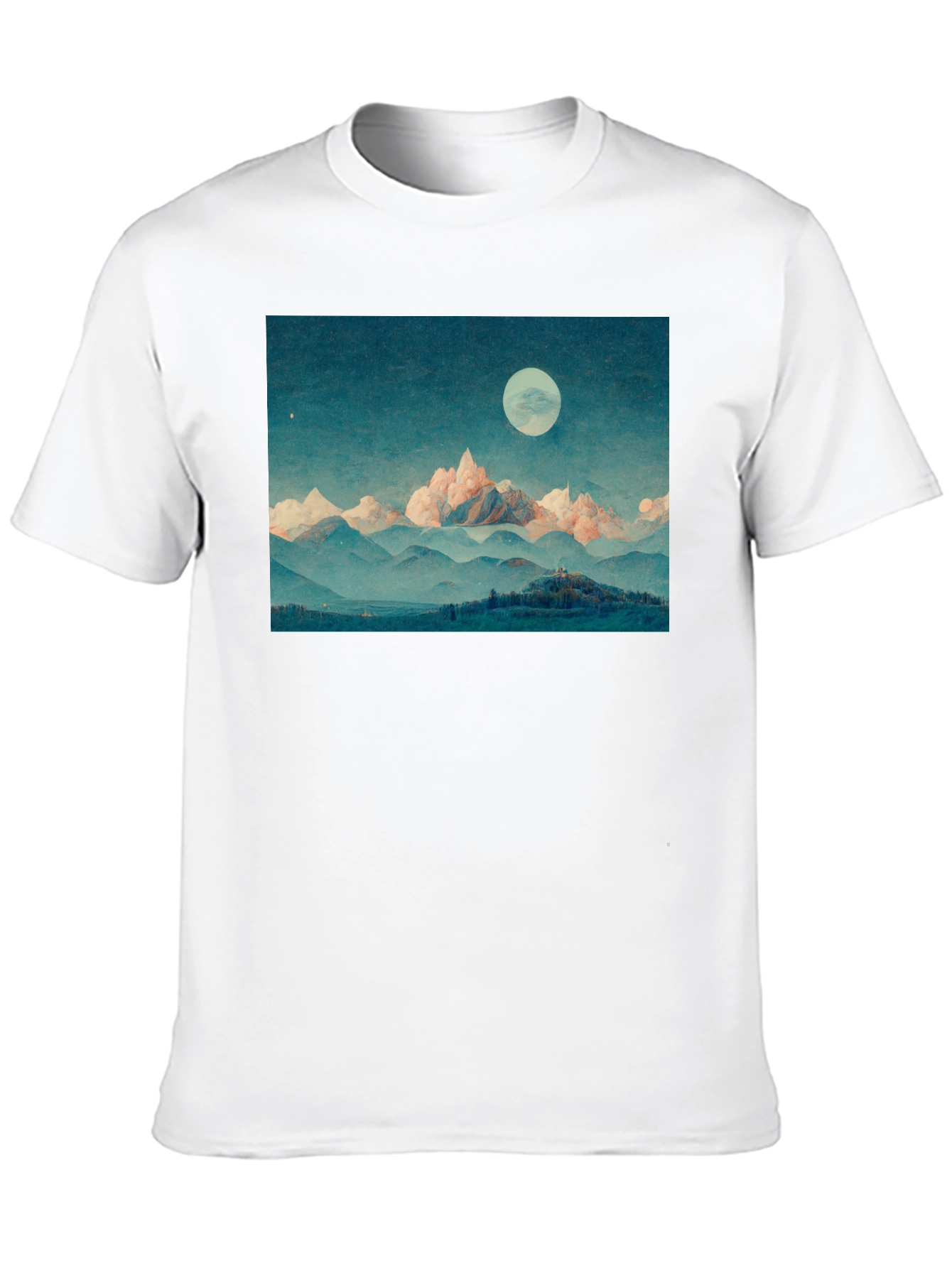Mountain Moonscape Graphic Tee - Unisex Black T-Shirt