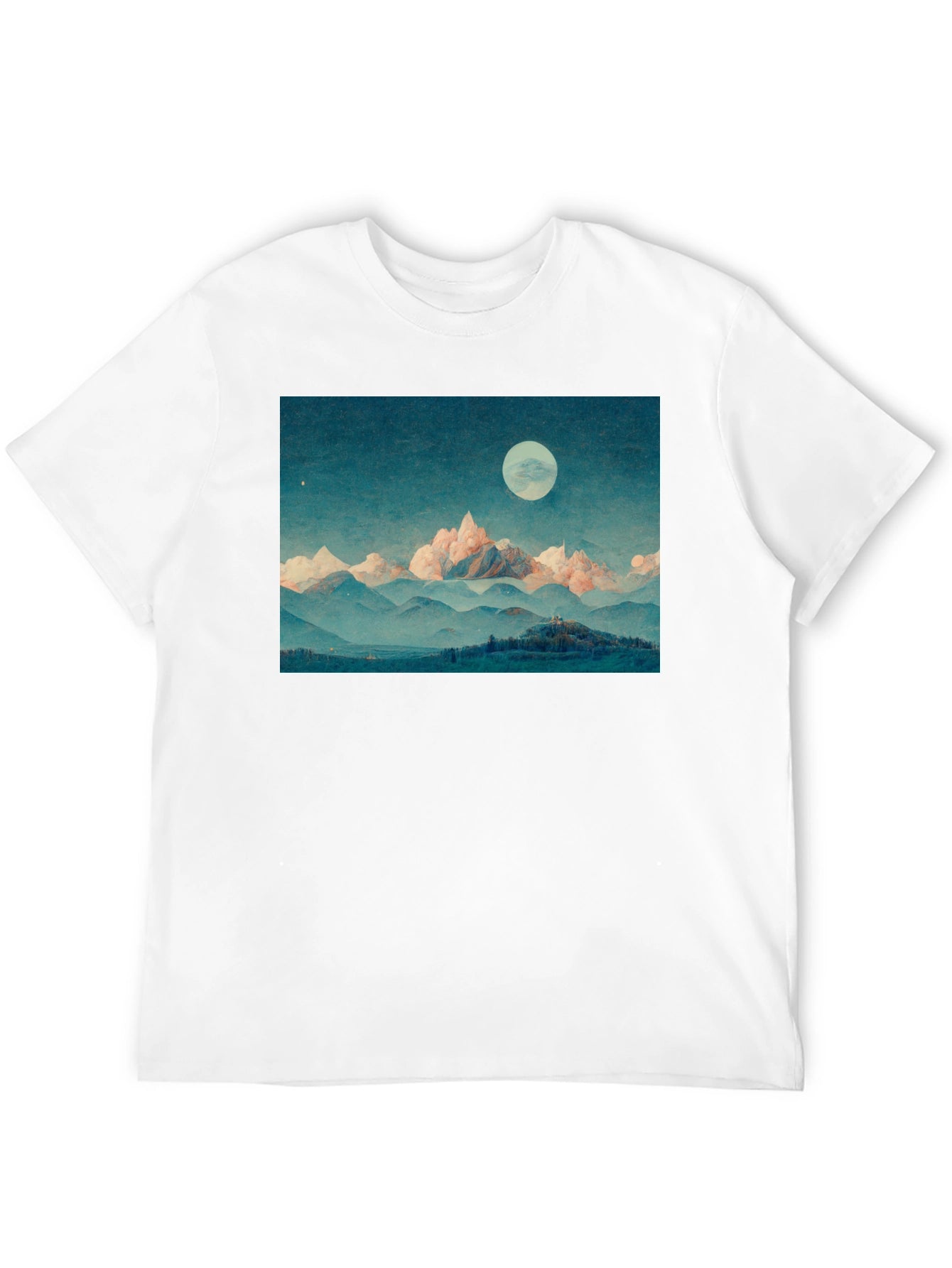 Mountain Moonscape Graphic Tee - Unisex Black T-Shirt