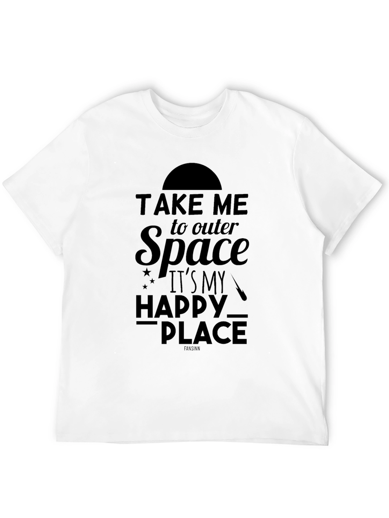 Outer Space Happy Place Black T-Shirt
