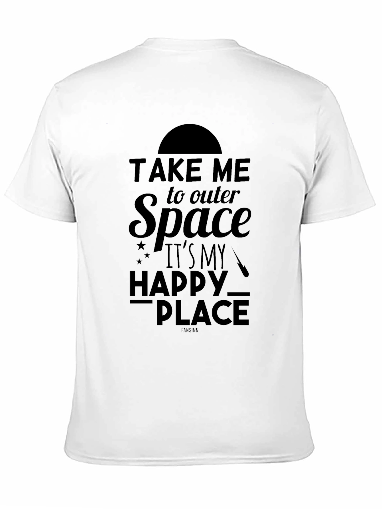 Outer Space Happy Place Black T-Shirt