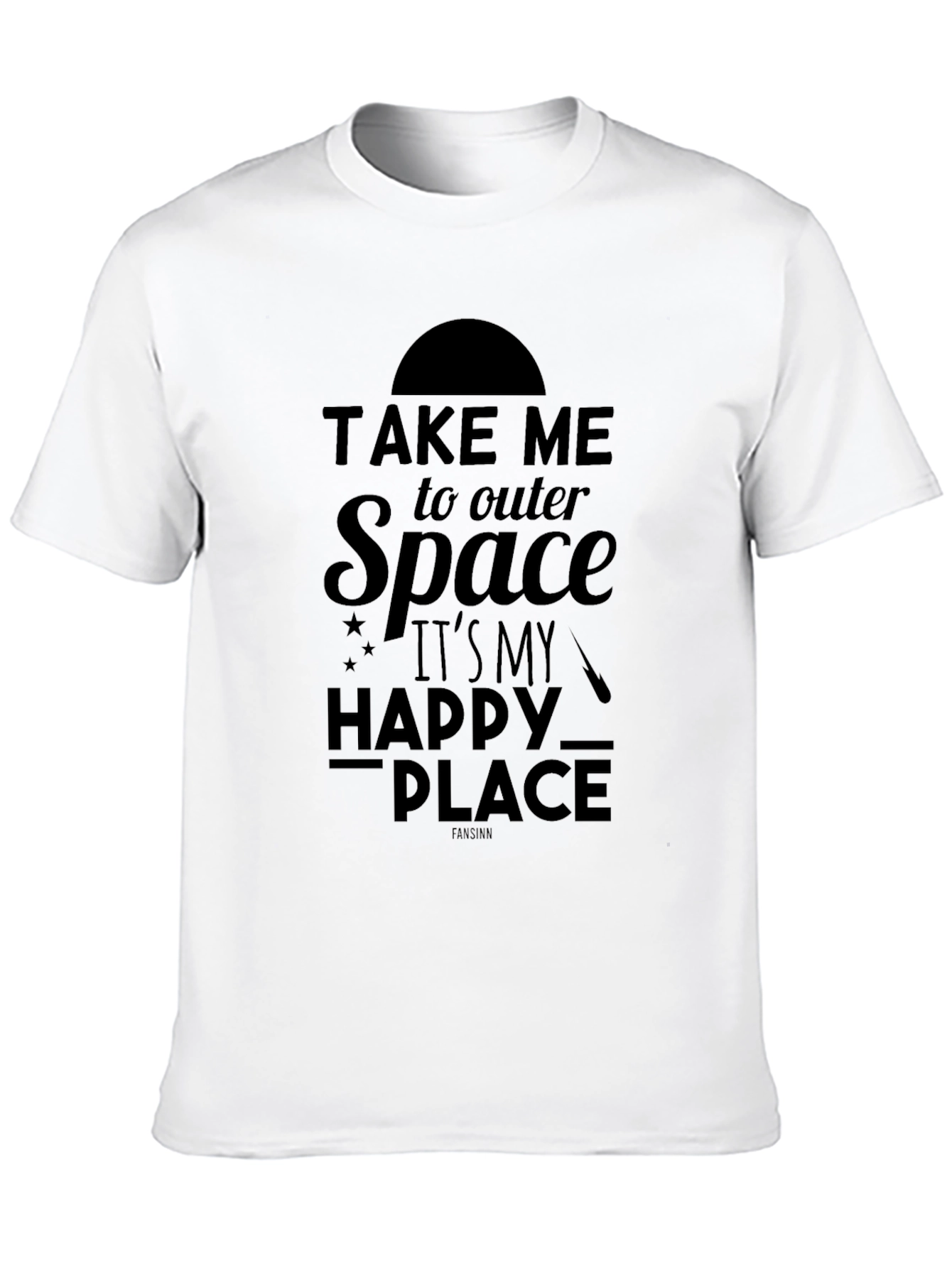 Outer Space Happy Place Black T-Shirt