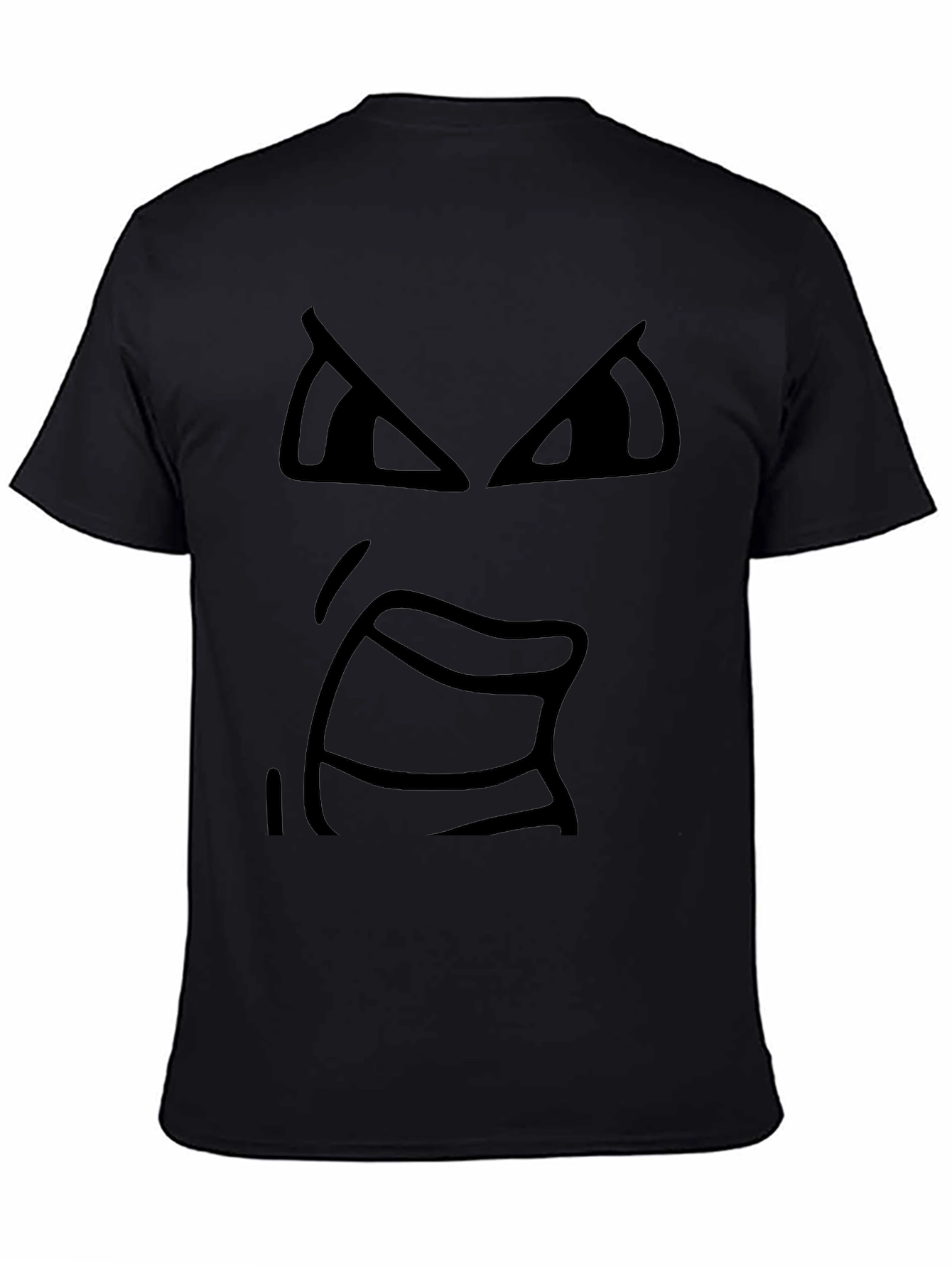 Angry Face Black T-Shirt - Express Yourself!