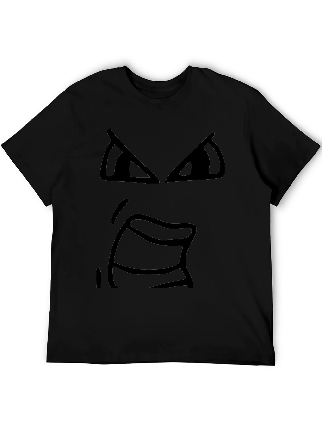 Angry Face Black T-Shirt - Express Yourself!