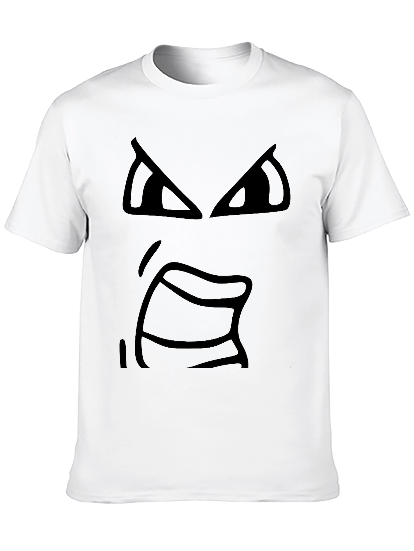 Angry Face Black T-Shirt - Express Yourself!