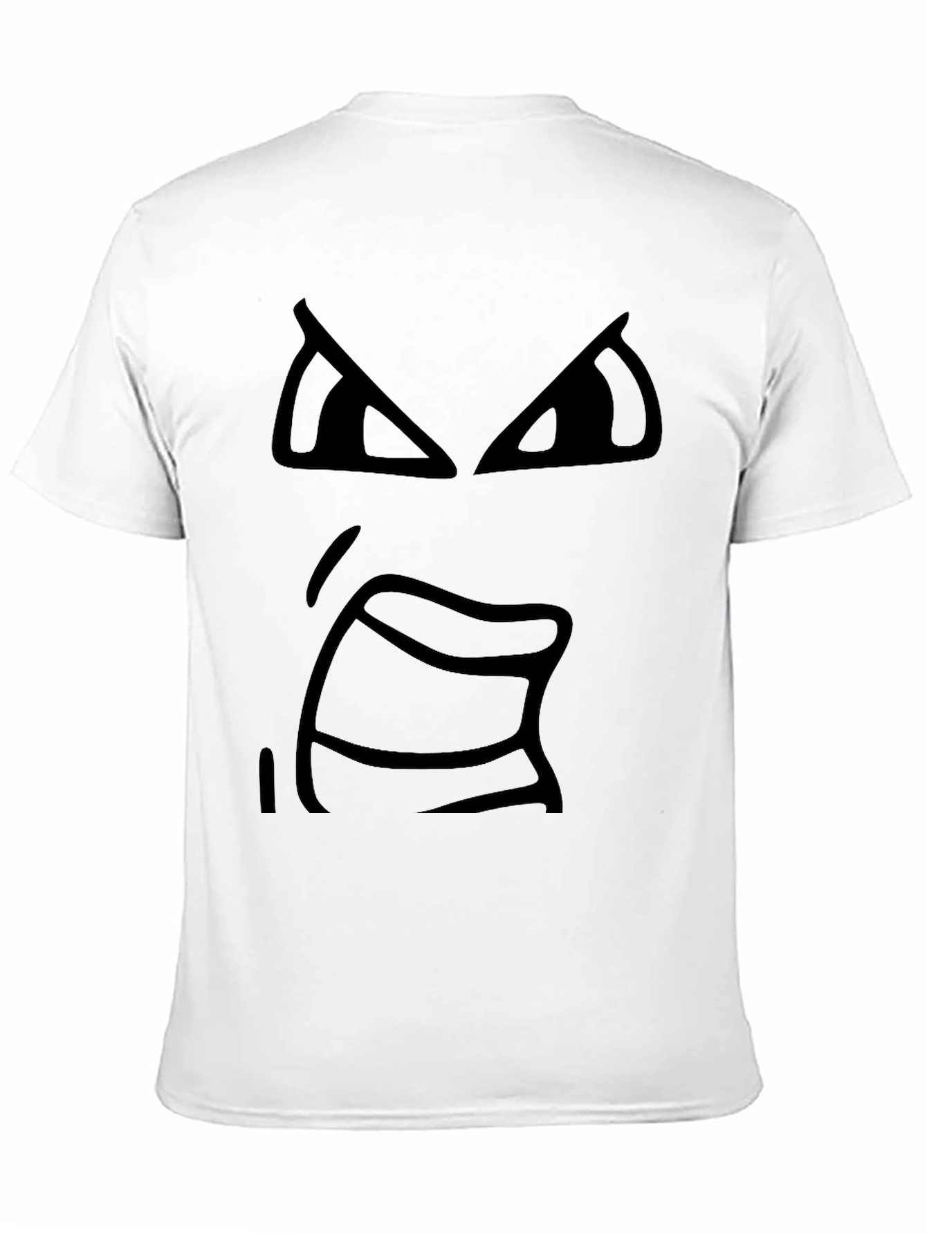 Angry Face Black T-Shirt - Express Yourself!