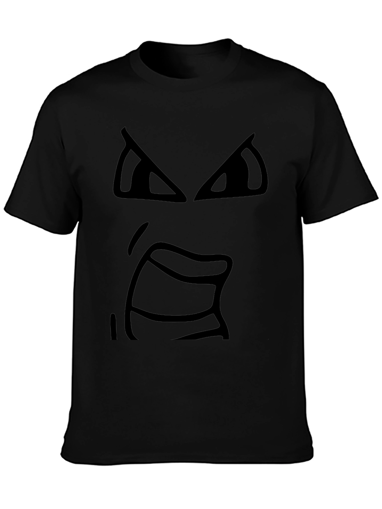 Angry Face Black T-Shirt - Express Yourself!