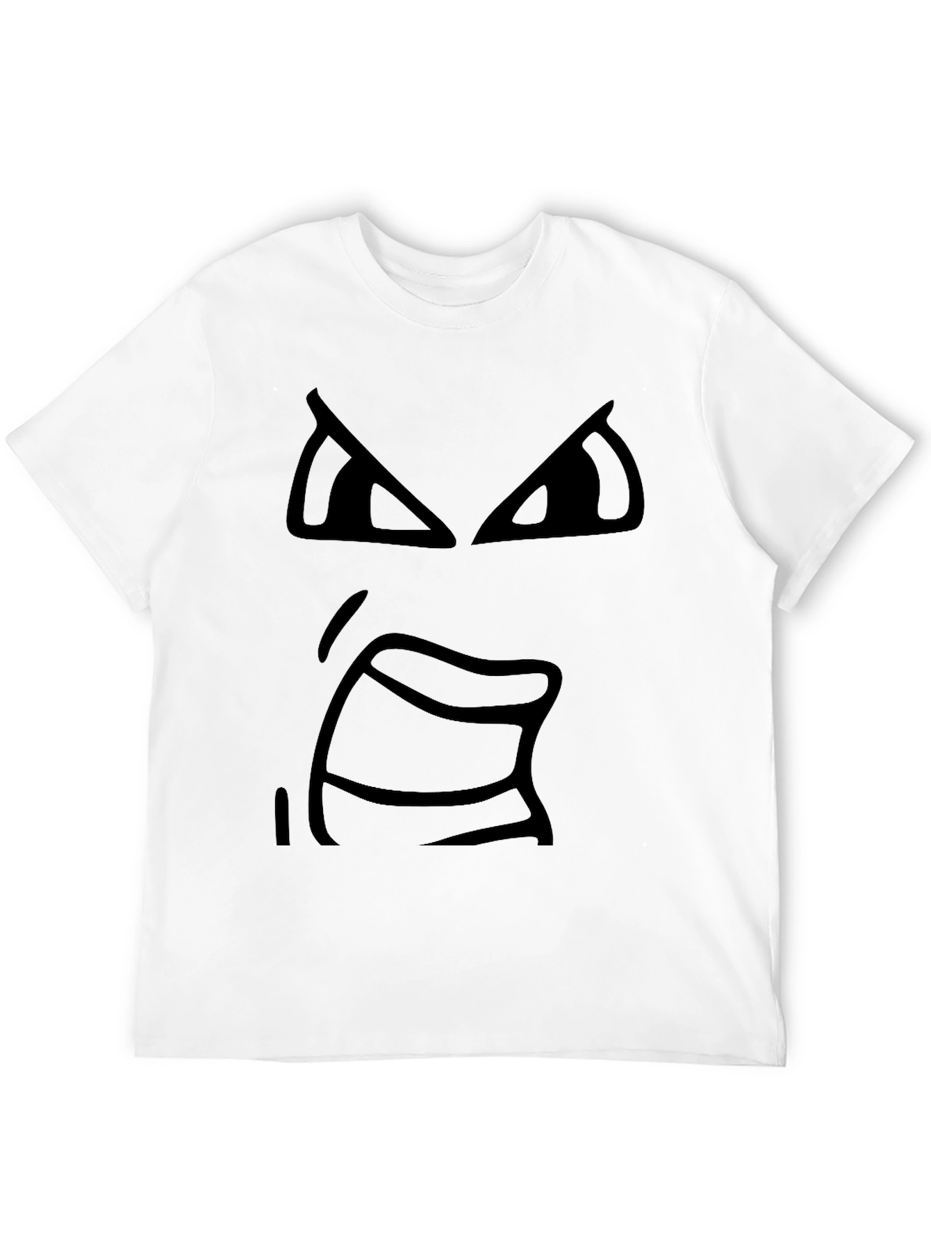 Angry Face Black T-Shirt - Express Yourself!