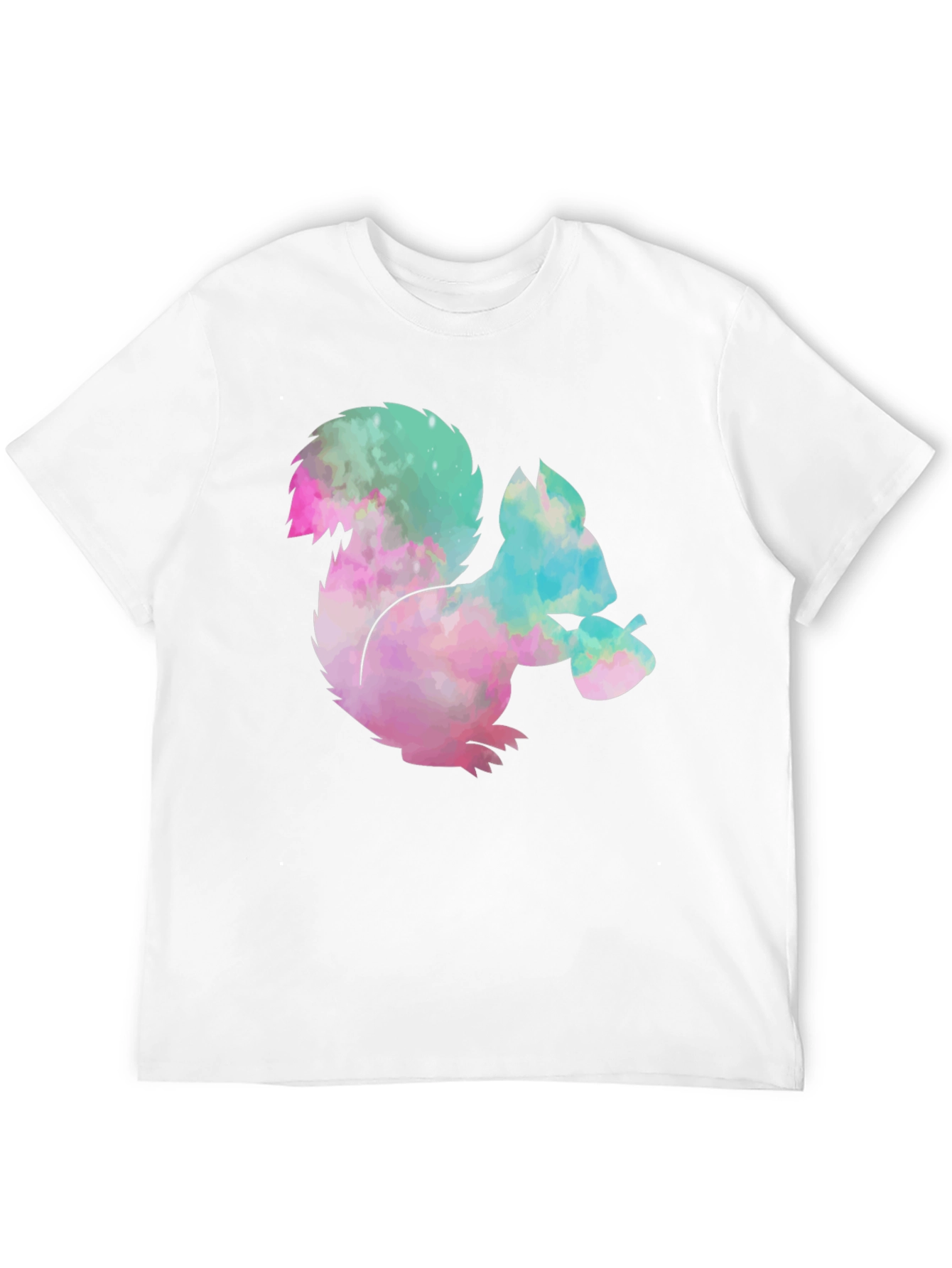 Squirrel Tie-Dye Graphic T-Shirt - Black Cotton Tee