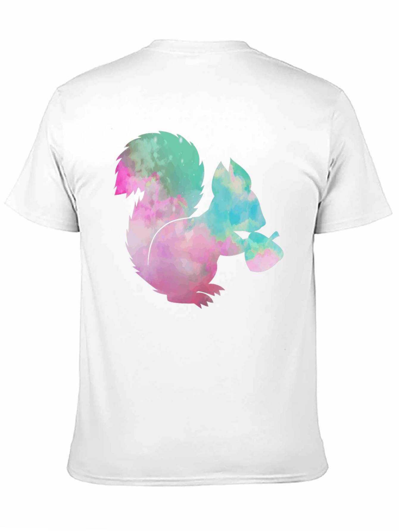 Squirrel Tie-Dye Graphic T-Shirt - Black Cotton Tee