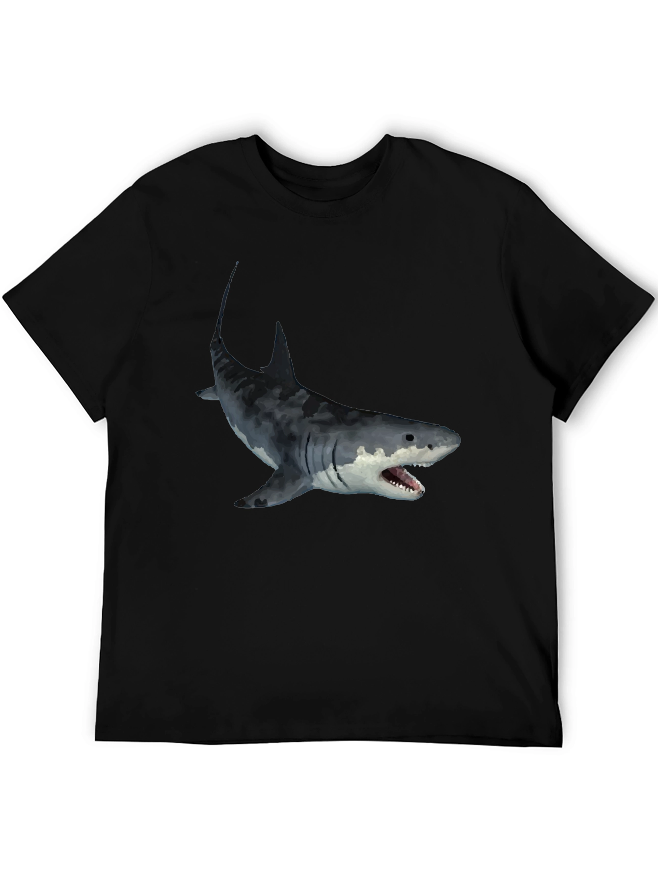 Mens Black Shark Graphic T-Shirt