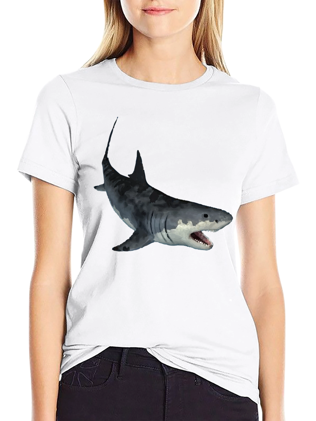 Mens Black Shark Graphic T-Shirt