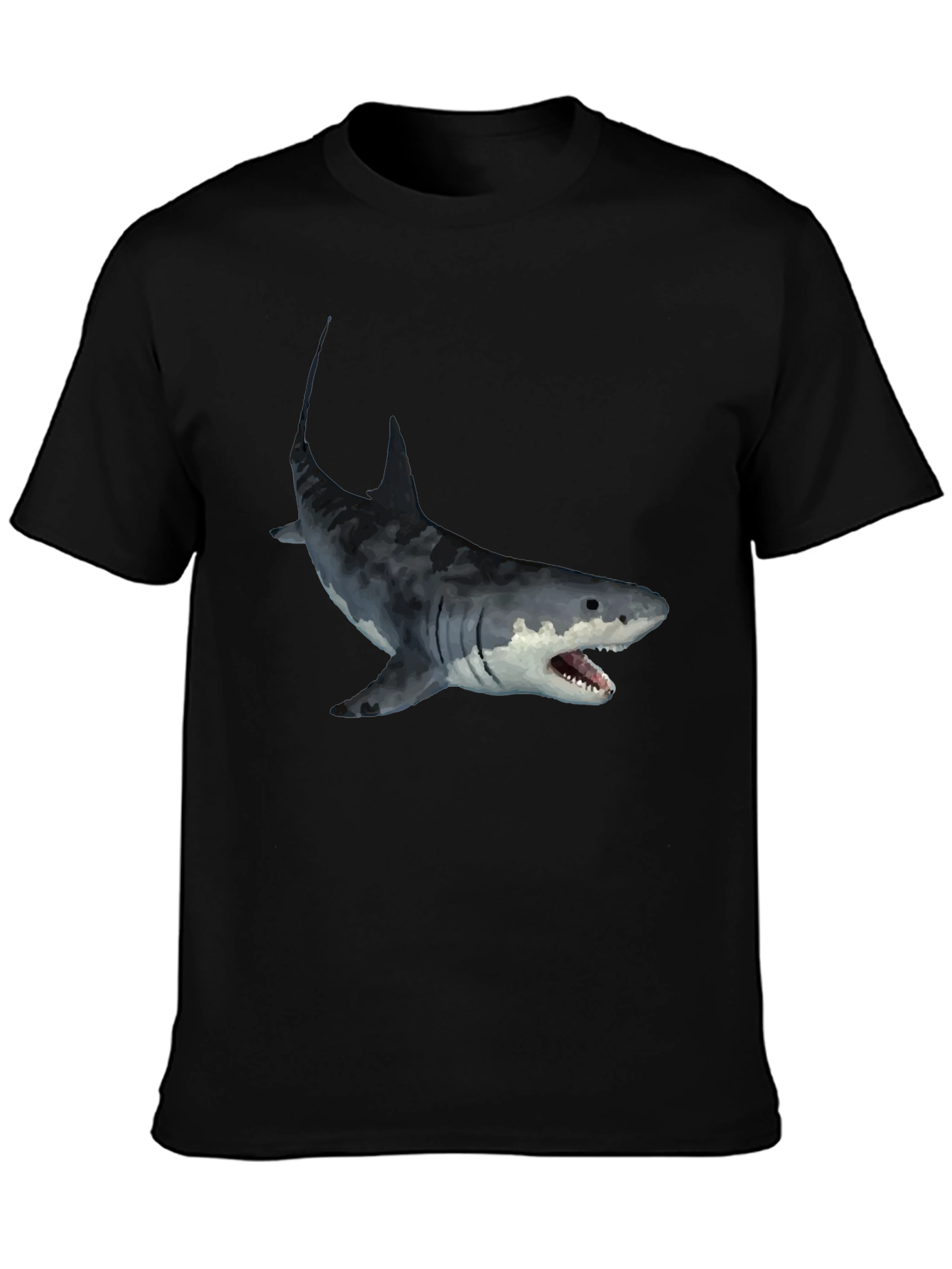 Mens Black Shark Graphic T-Shirt
