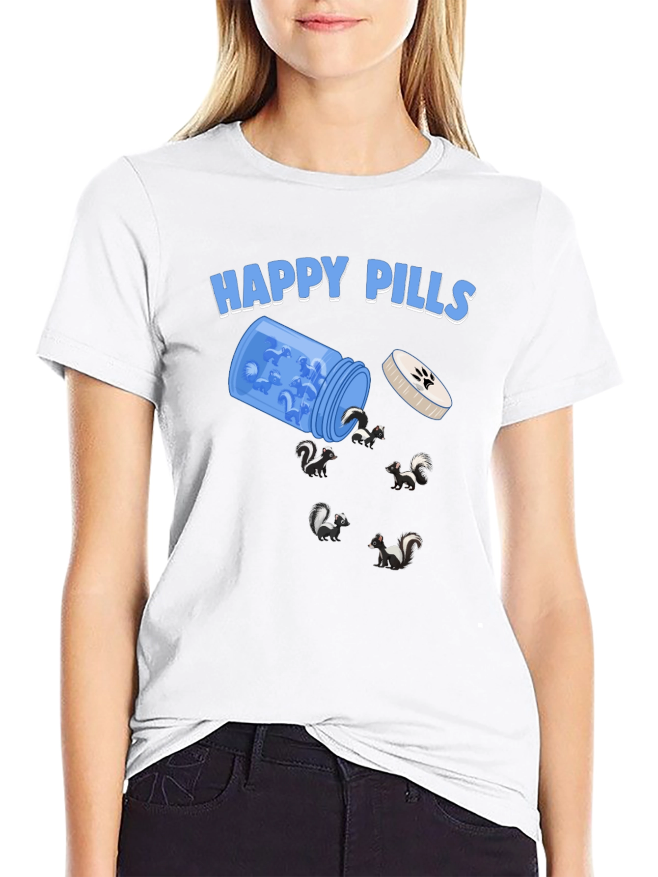 Happy Pills Skunk Graphic T-Shirt