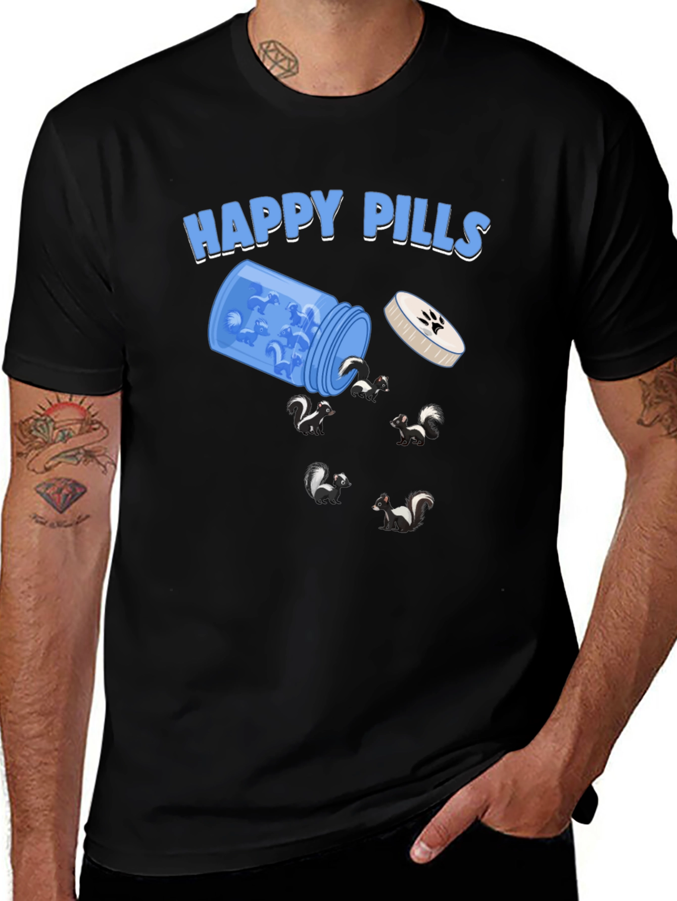 Happy Pills Skunk Graphic T-Shirt