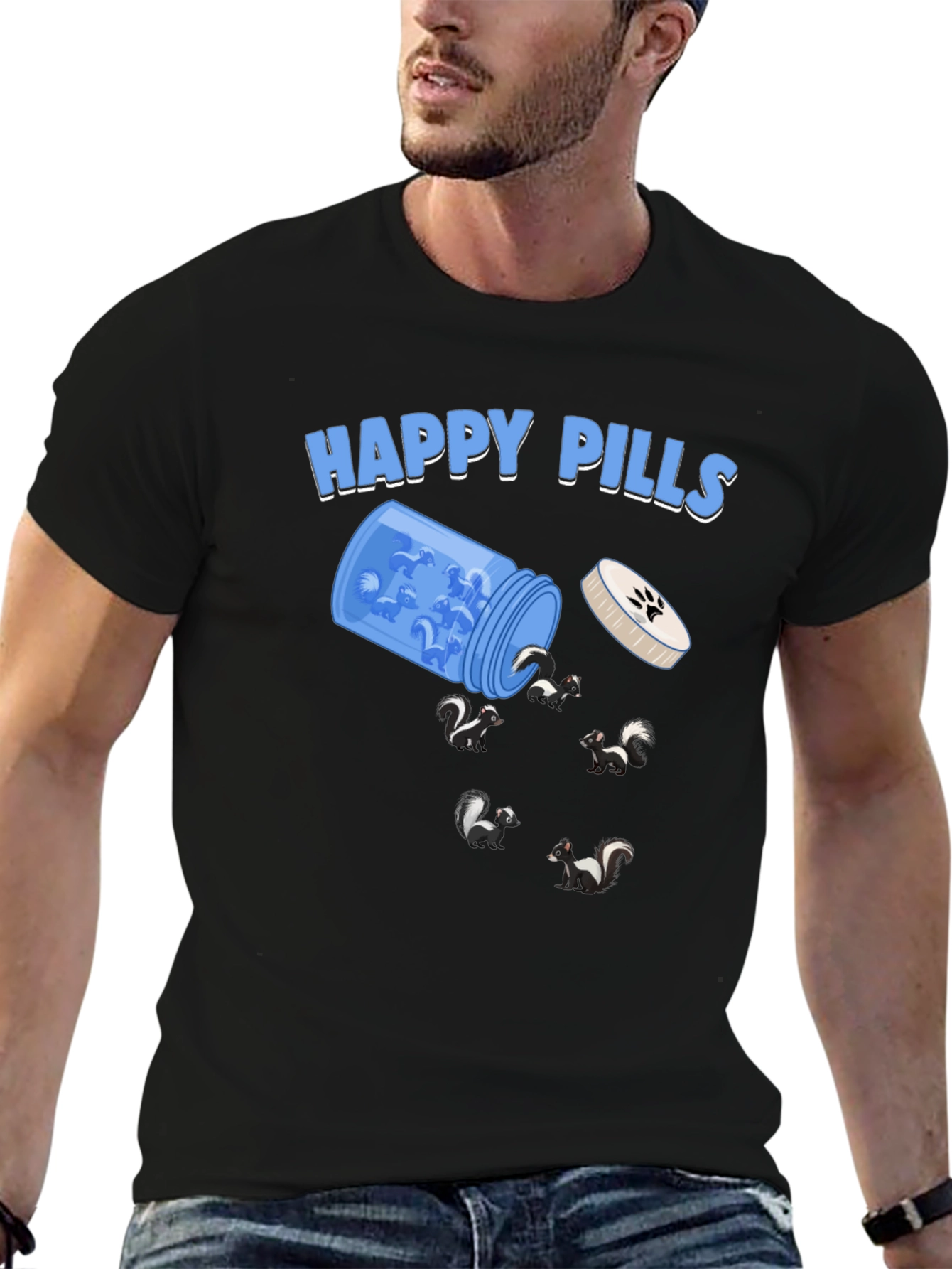 Happy Pills Skunk Graphic T-Shirt