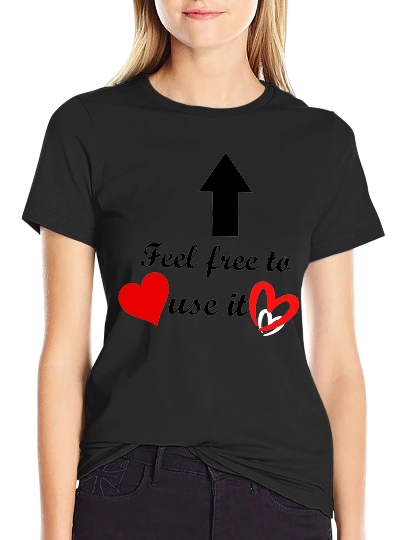 Feel Free Arrow & Hearts Graphic Tee