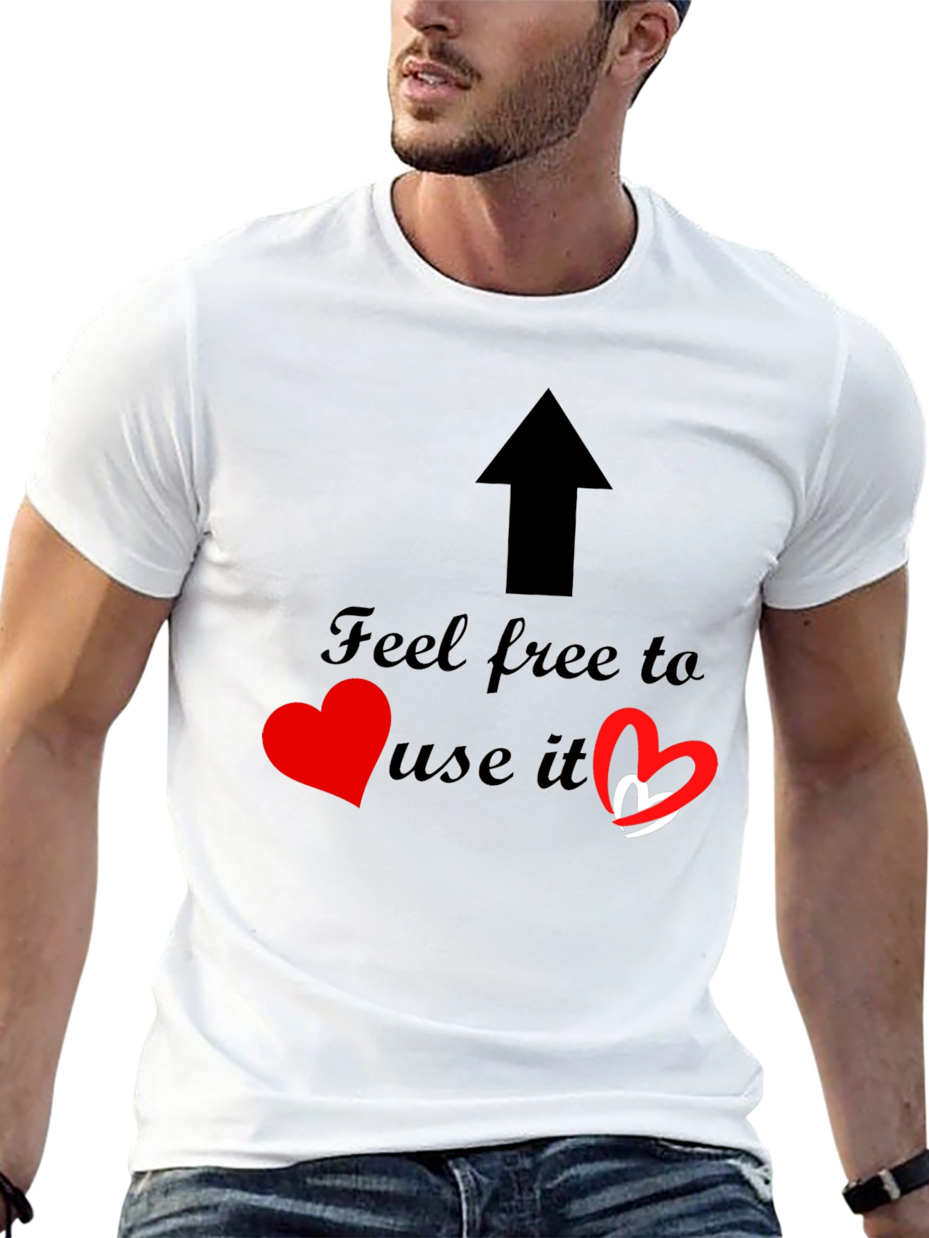 Feel Free Arrow & Hearts Graphic Tee