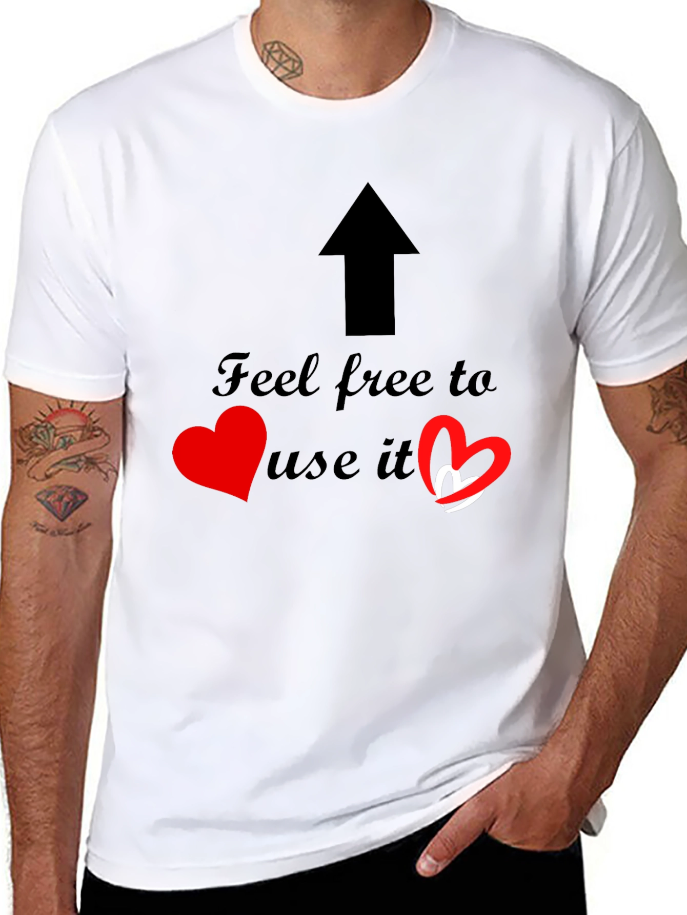 Feel Free Arrow & Hearts Graphic Tee