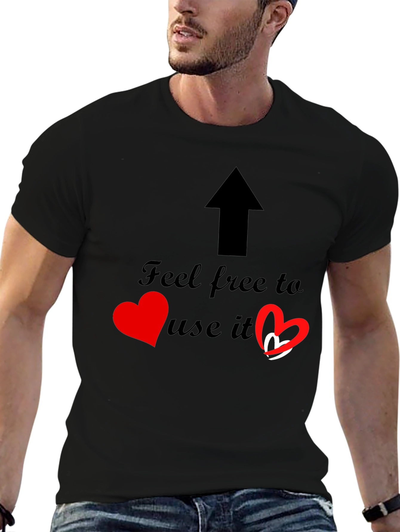 Feel Free Arrow & Hearts Graphic Tee