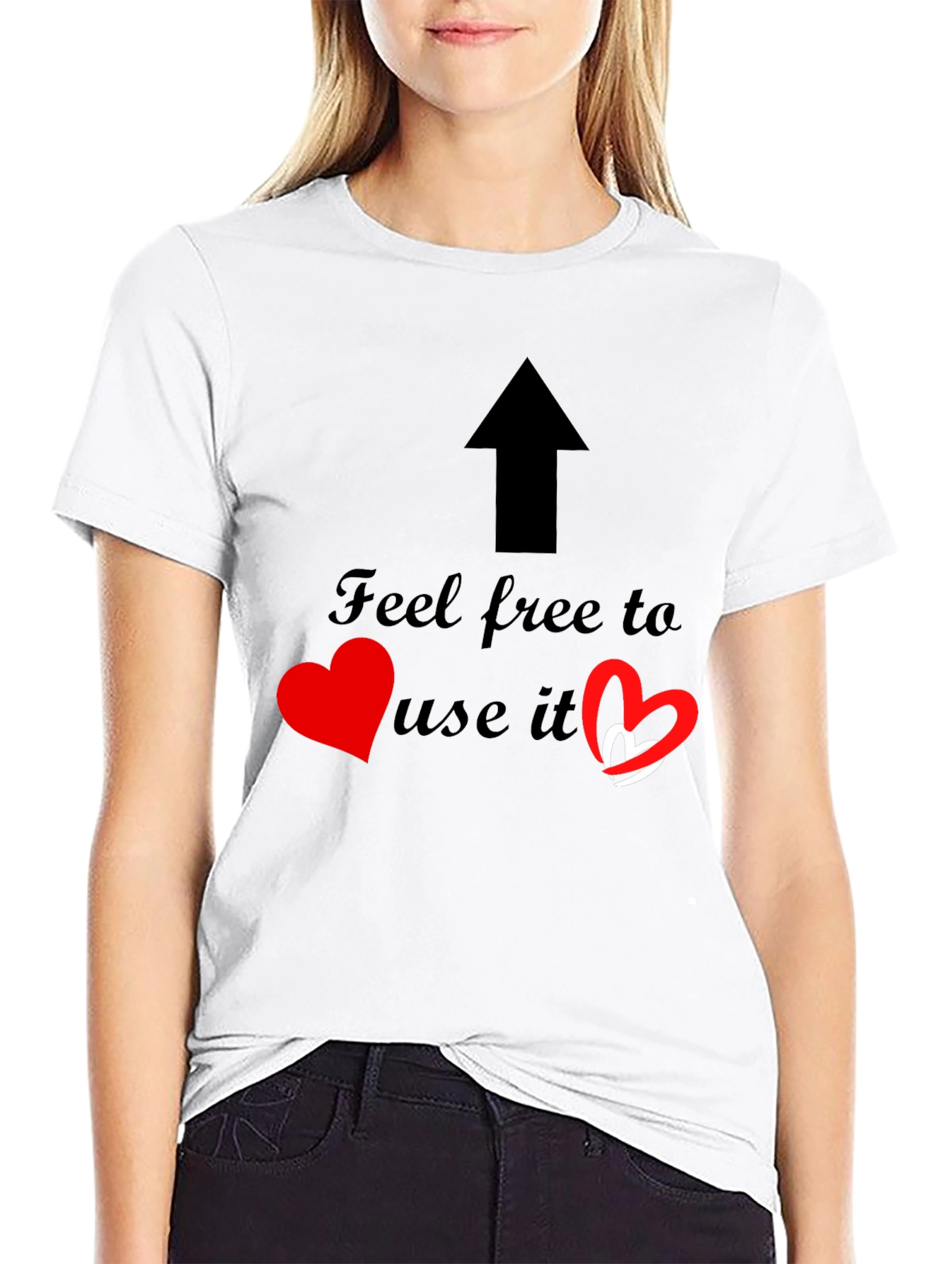 Feel Free Arrow & Hearts Graphic Tee