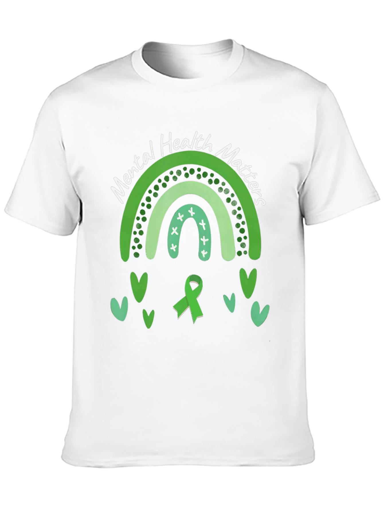Mental Health Matters Green Rainbow T-Shirt