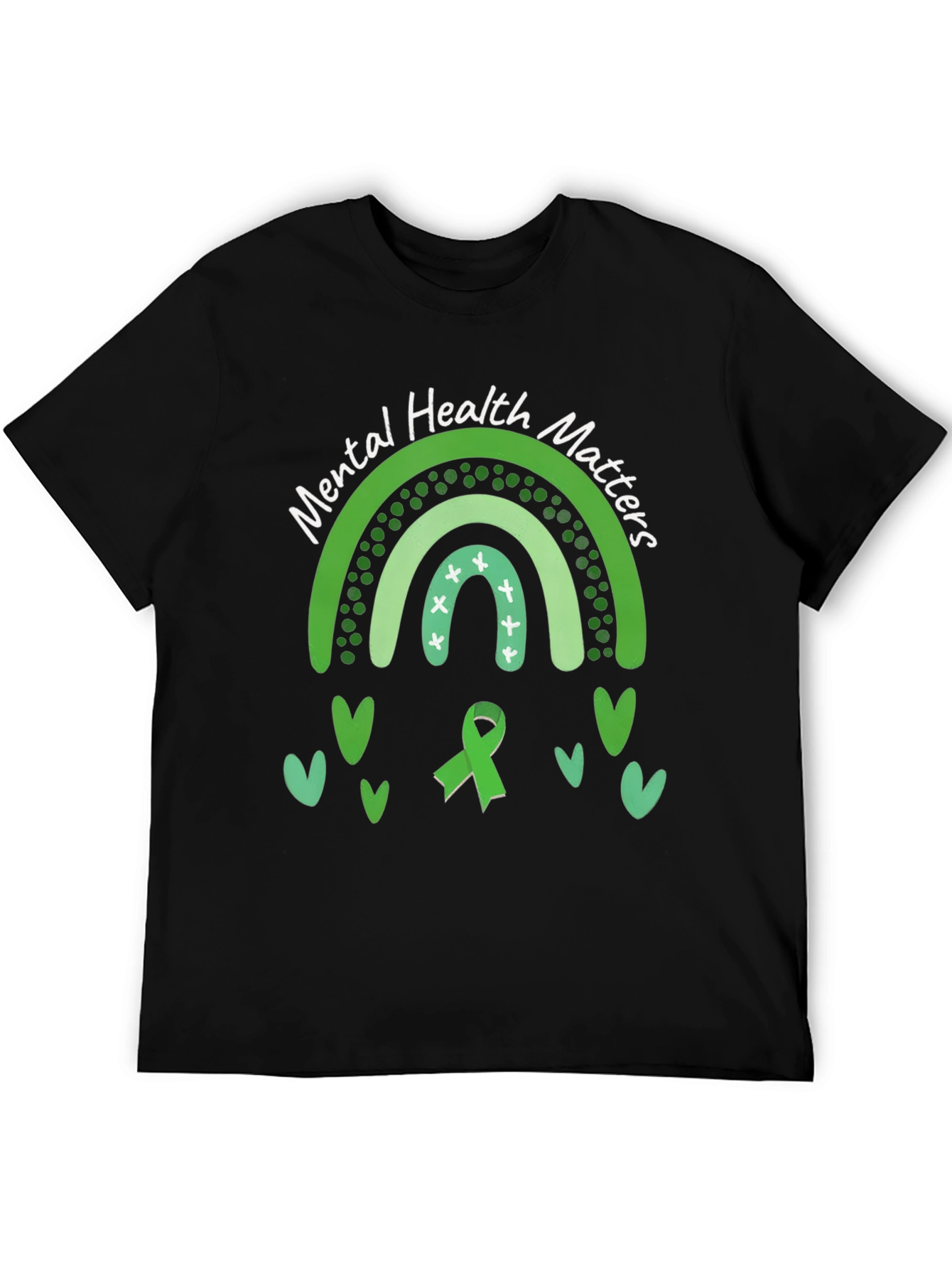 Mental Health Matters Green Rainbow T-Shirt
