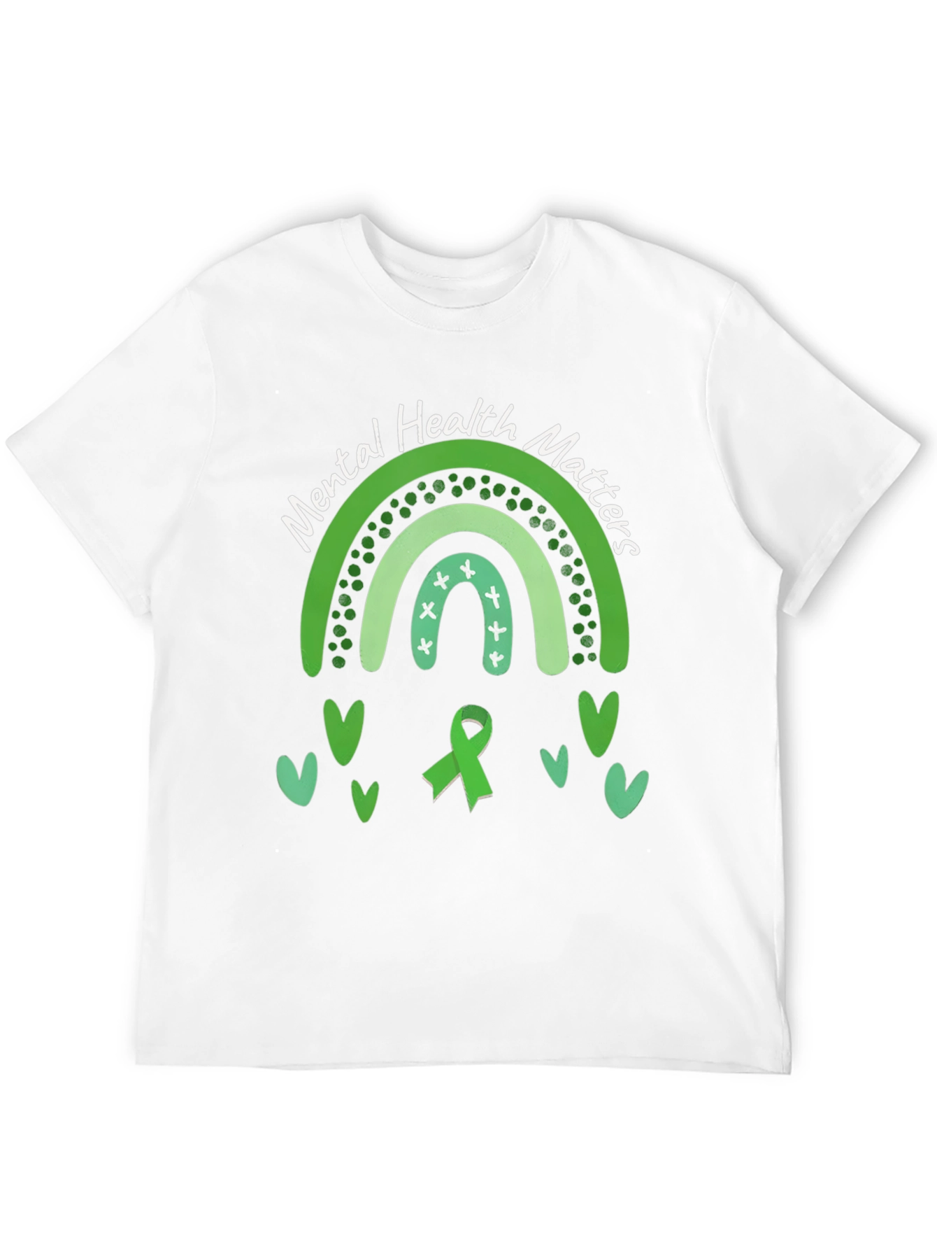 Mental Health Matters Green Rainbow T-Shirt