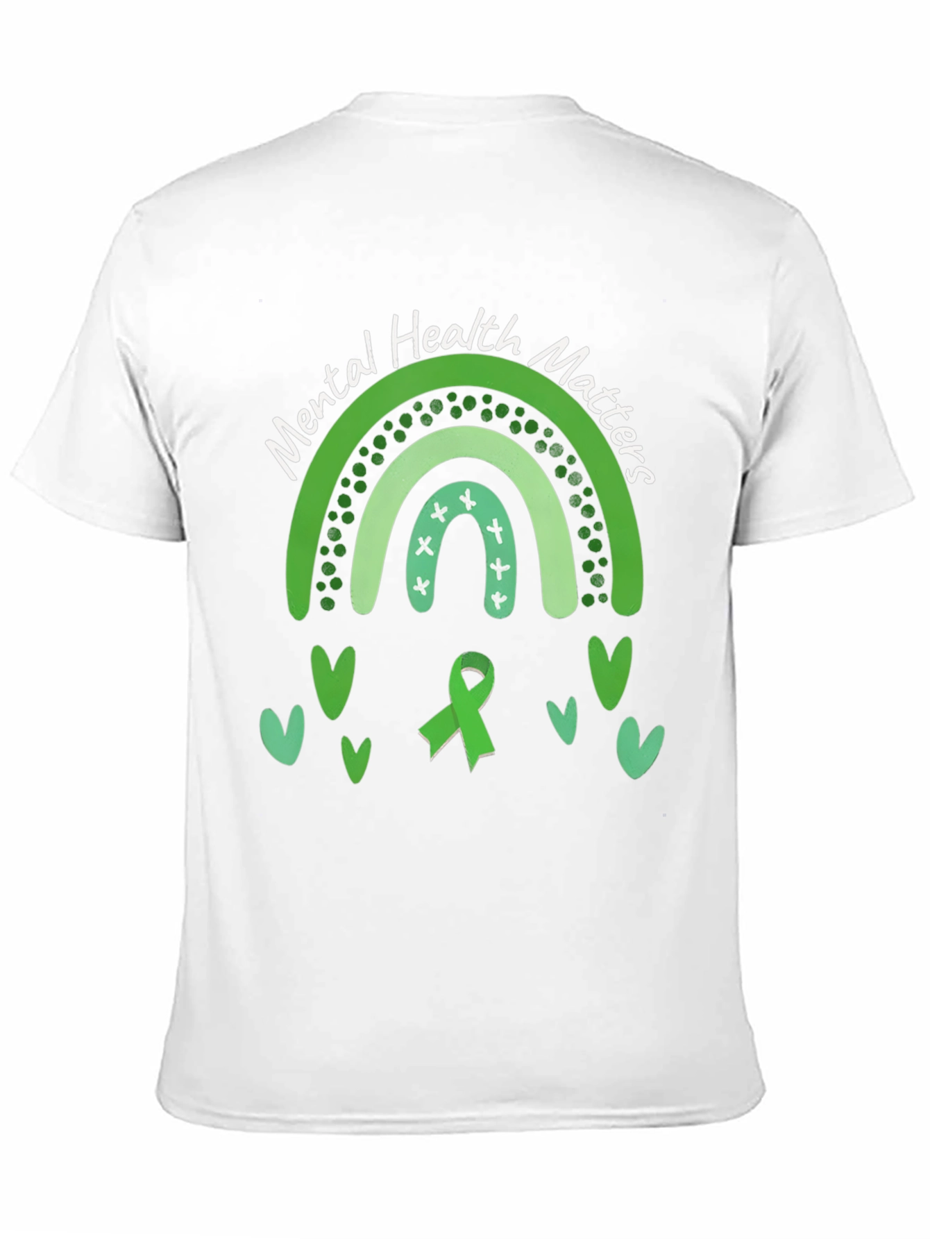 Mental Health Matters Green Rainbow T-Shirt
