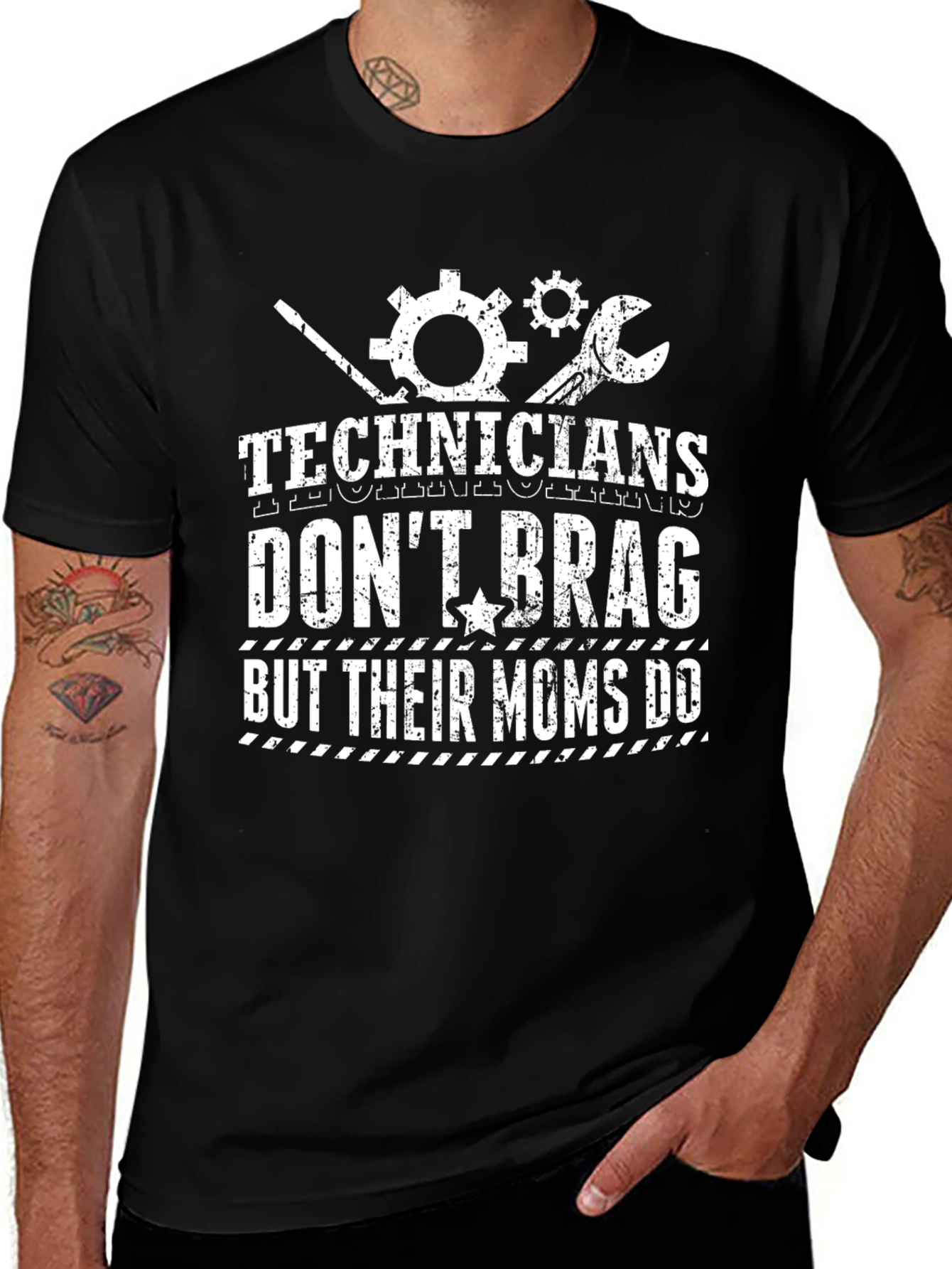 Technicians Dont Brag T-Shirt - Mechanics Mom Gift