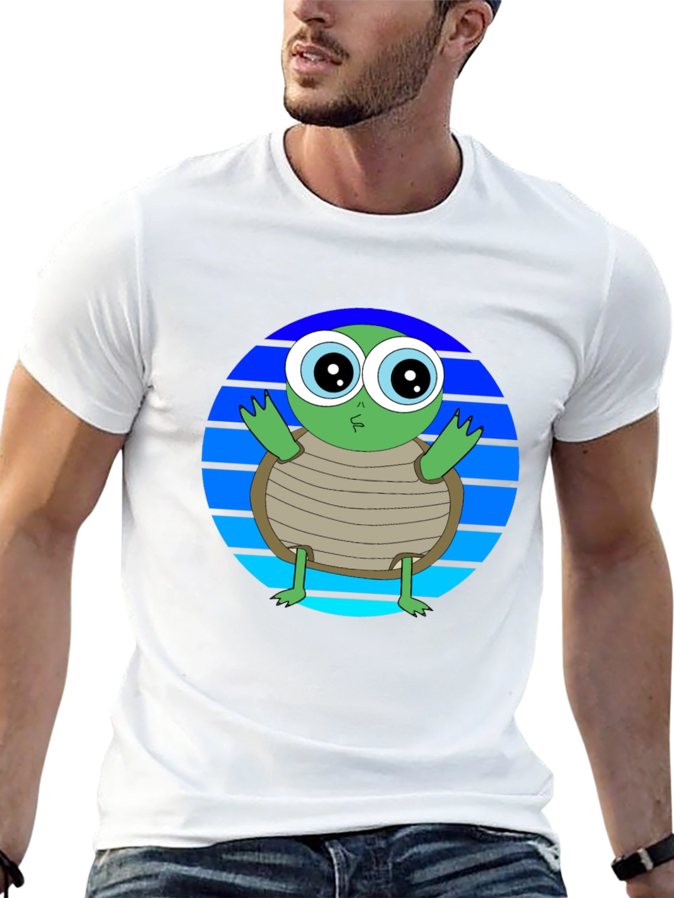 Cartoon Turtle Graphic Tee - Soft Cotton Blend