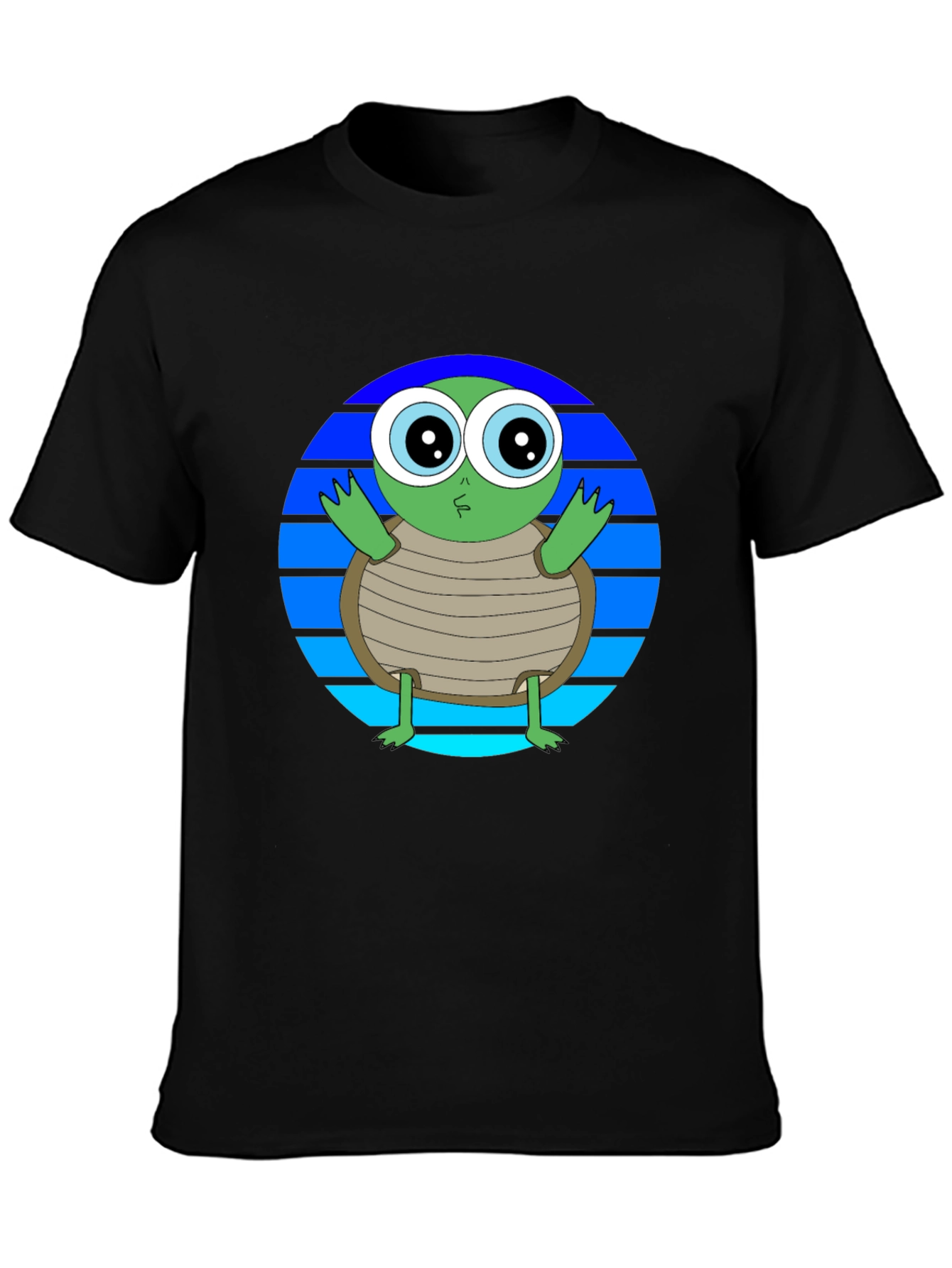 Cartoon Turtle Graphic Tee - Soft Cotton Blend