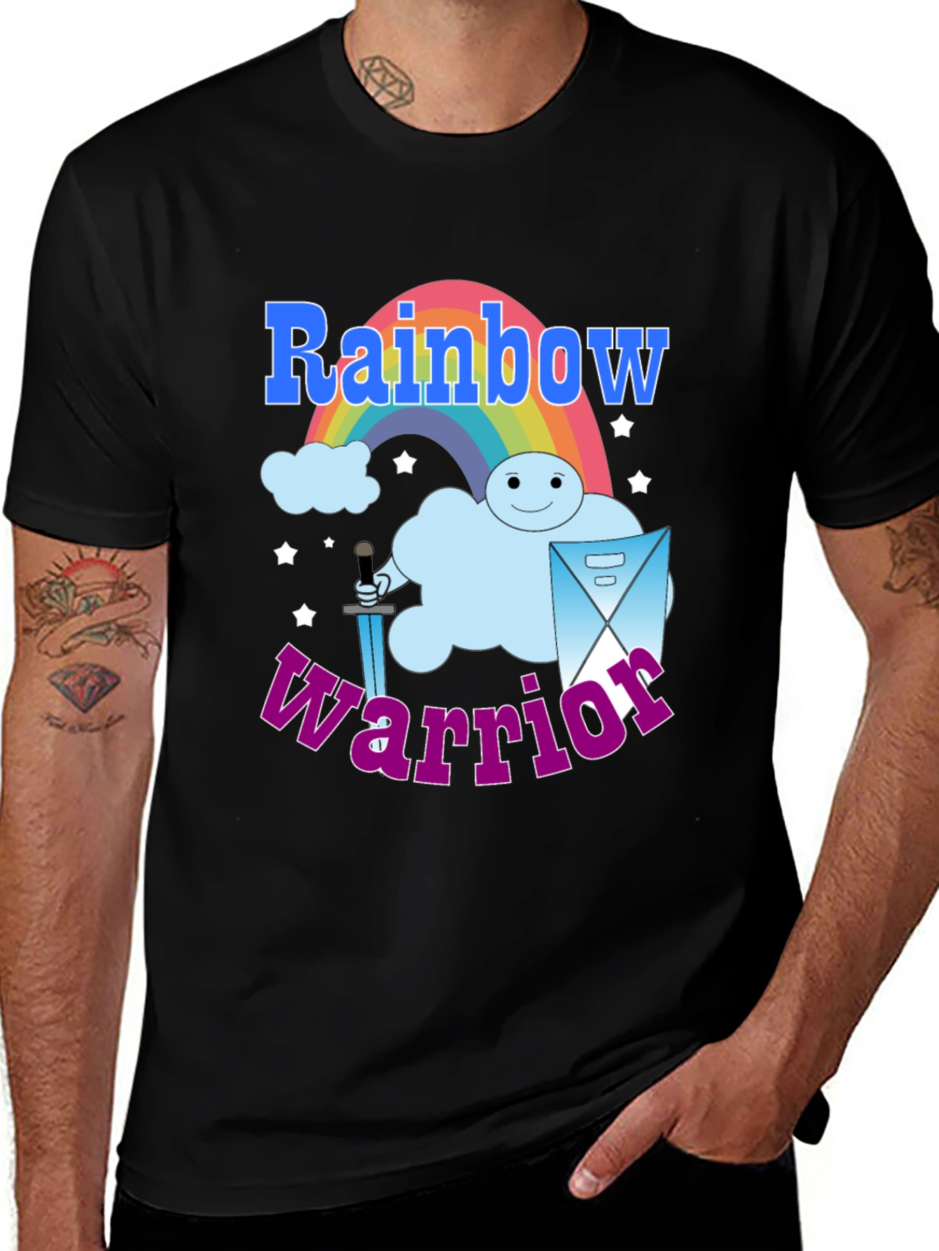 Rainbow Warrior Graphic Tee - Mens Black T-Shirt