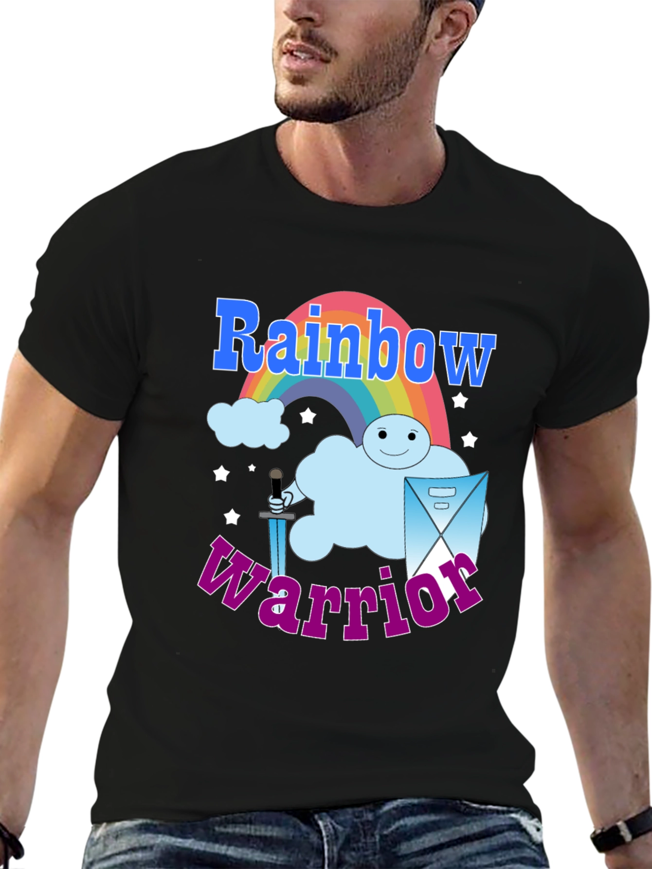 Rainbow Warrior Graphic Tee - Mens Black T-Shirt