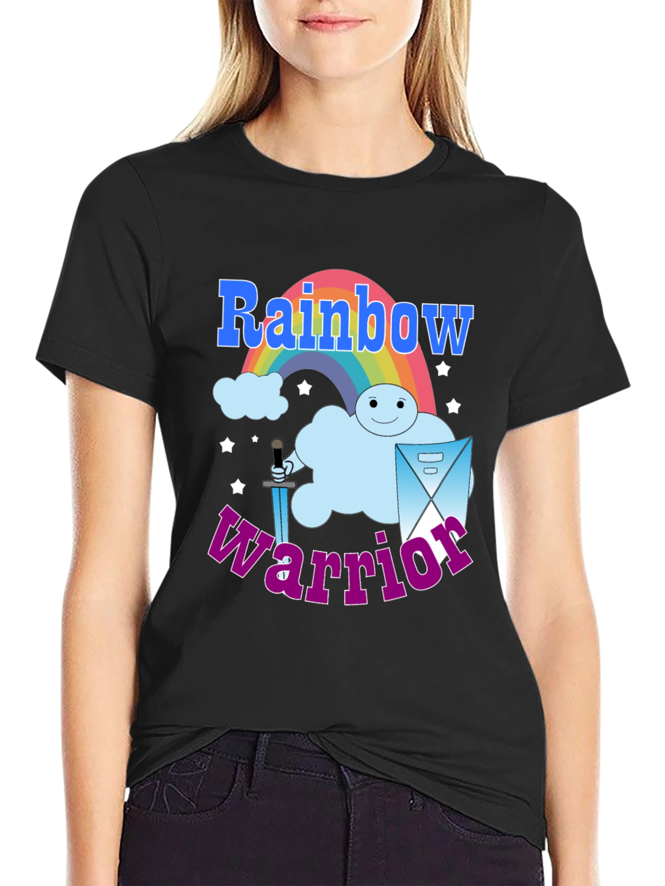 Rainbow Warrior Graphic Tee - Mens Black T-Shirt