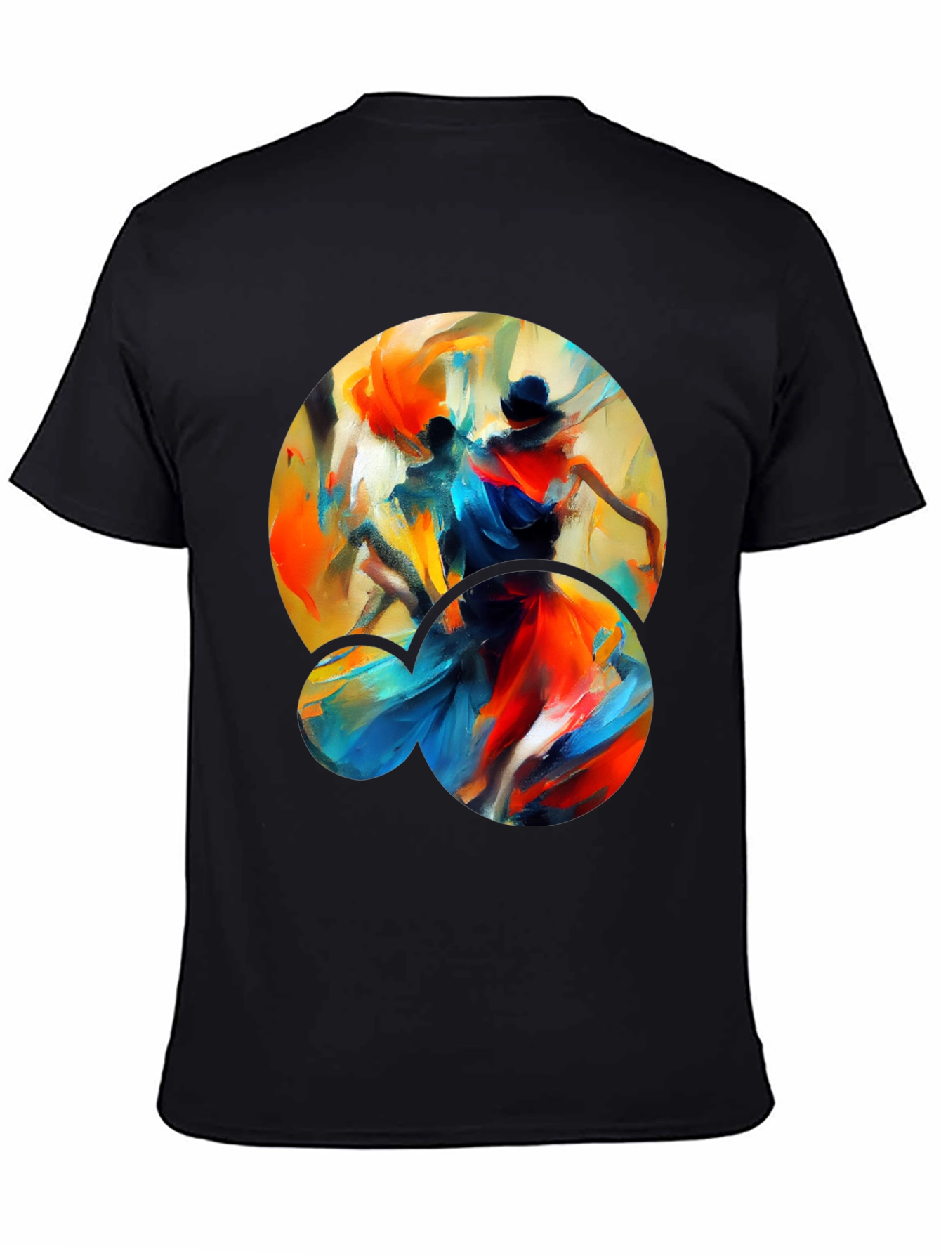 Abstract Dance Graphic Tee - Stylish Black T-Shirt
