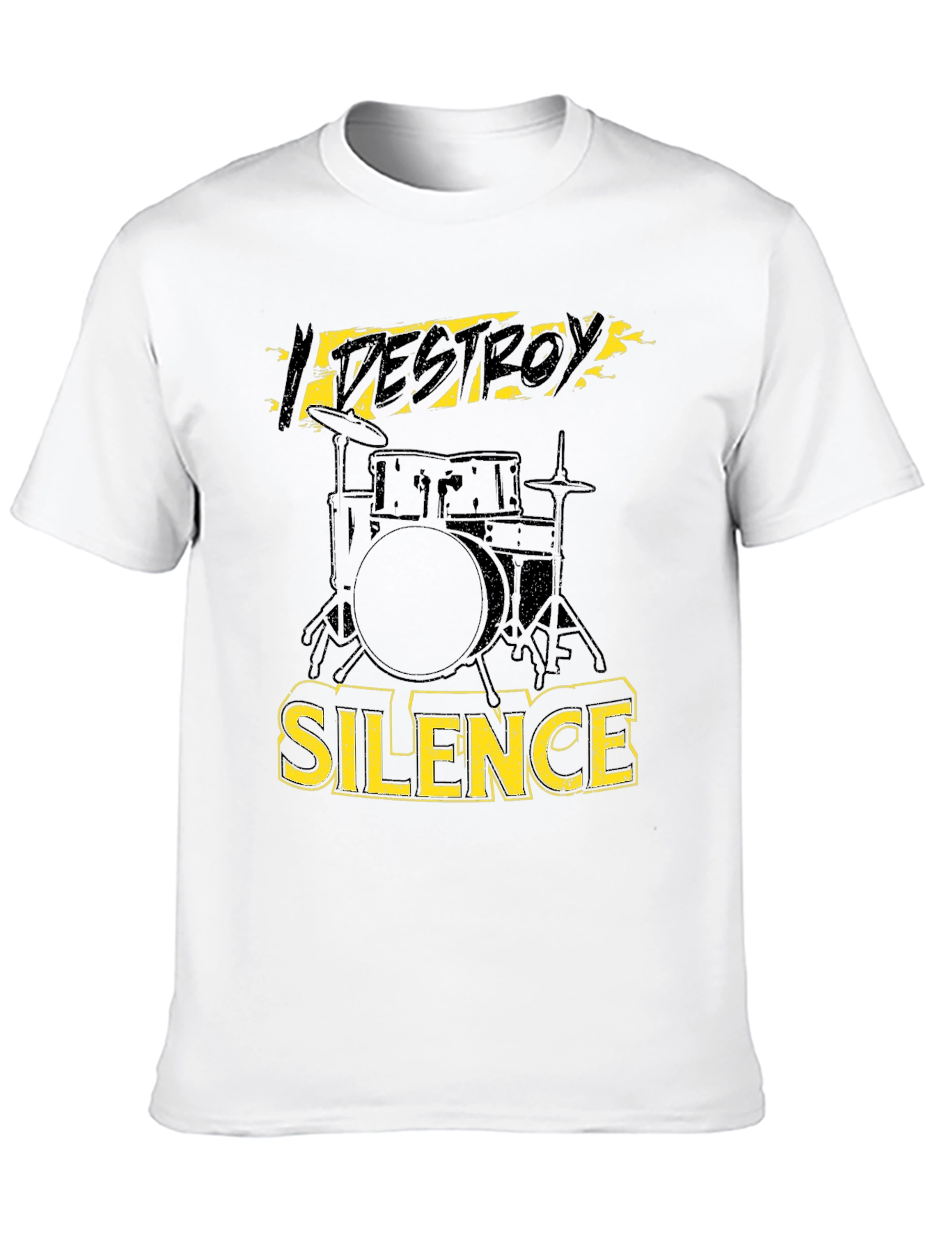 Destroy Silence Drummer T-Shirt Black Cotton