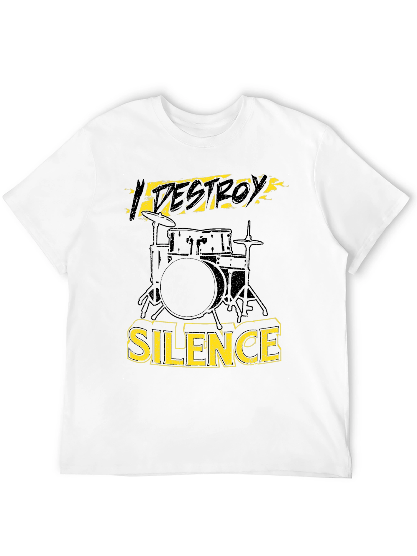 Destroy Silence Drummer T-Shirt Black Cotton