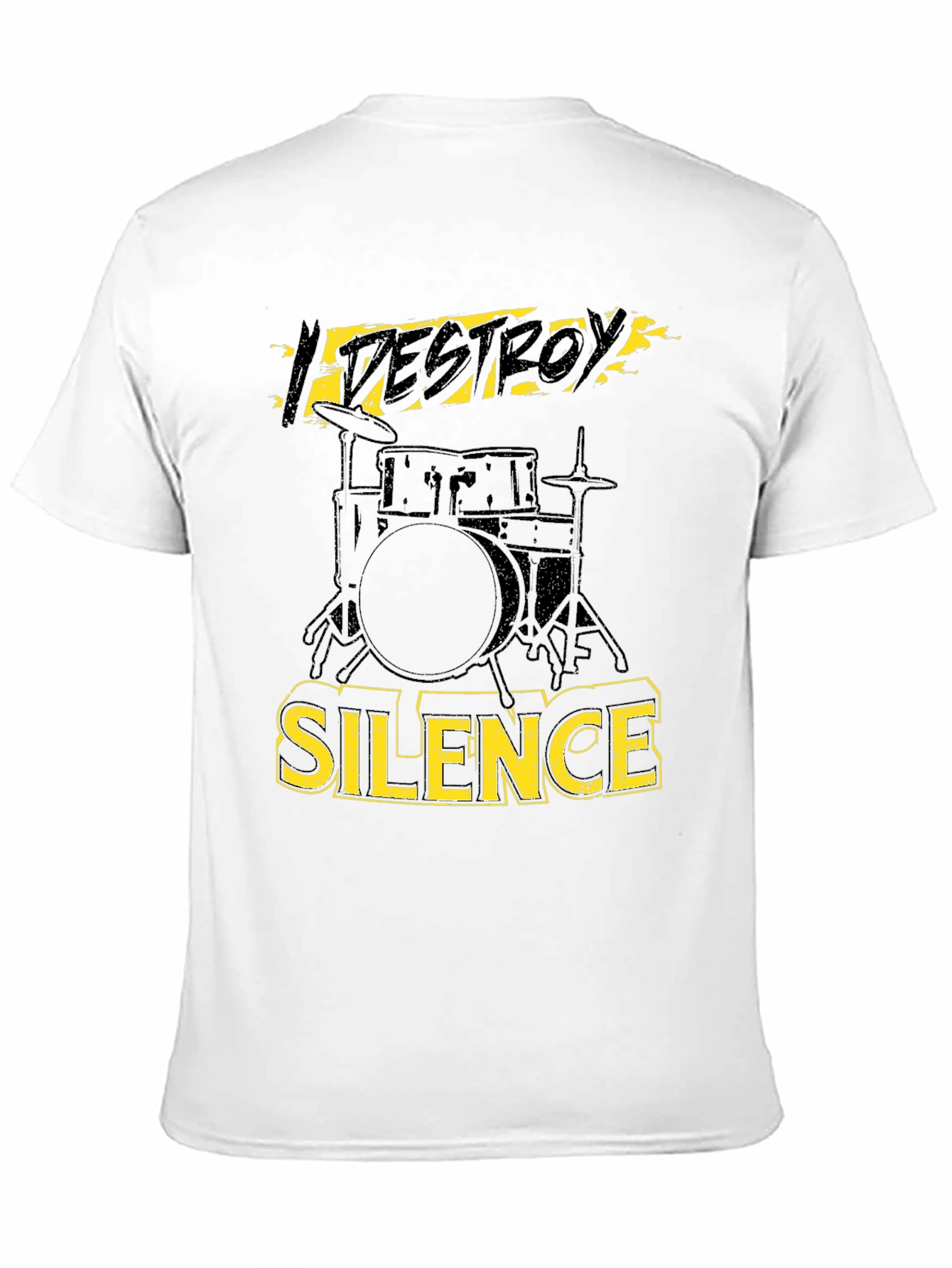 Destroy Silence Drummer T-Shirt Black Cotton