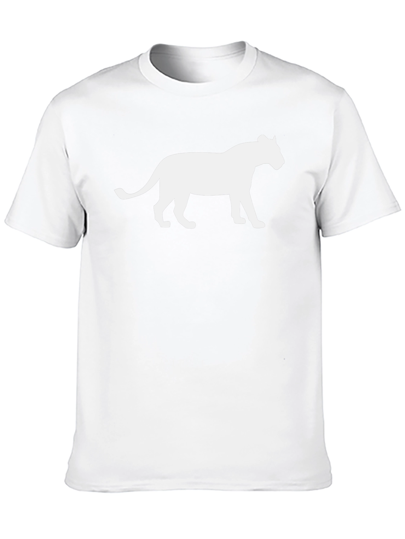 Black T-Shirt with White Panther Graphic