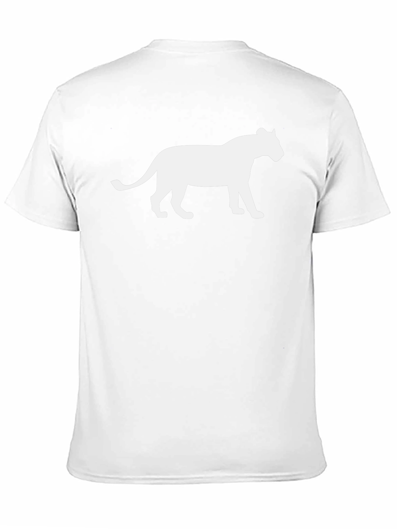 Black T-Shirt with White Panther Graphic