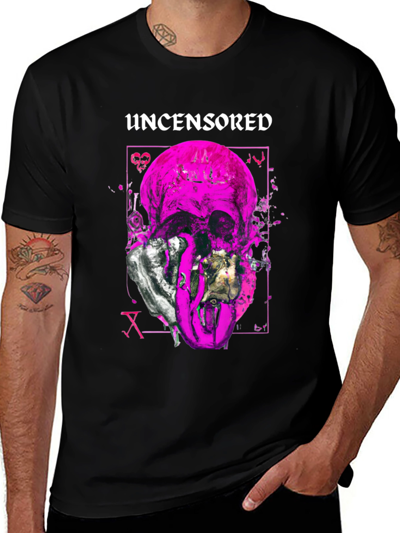 Uncensored Skull Graphic Tee - Edgy Style