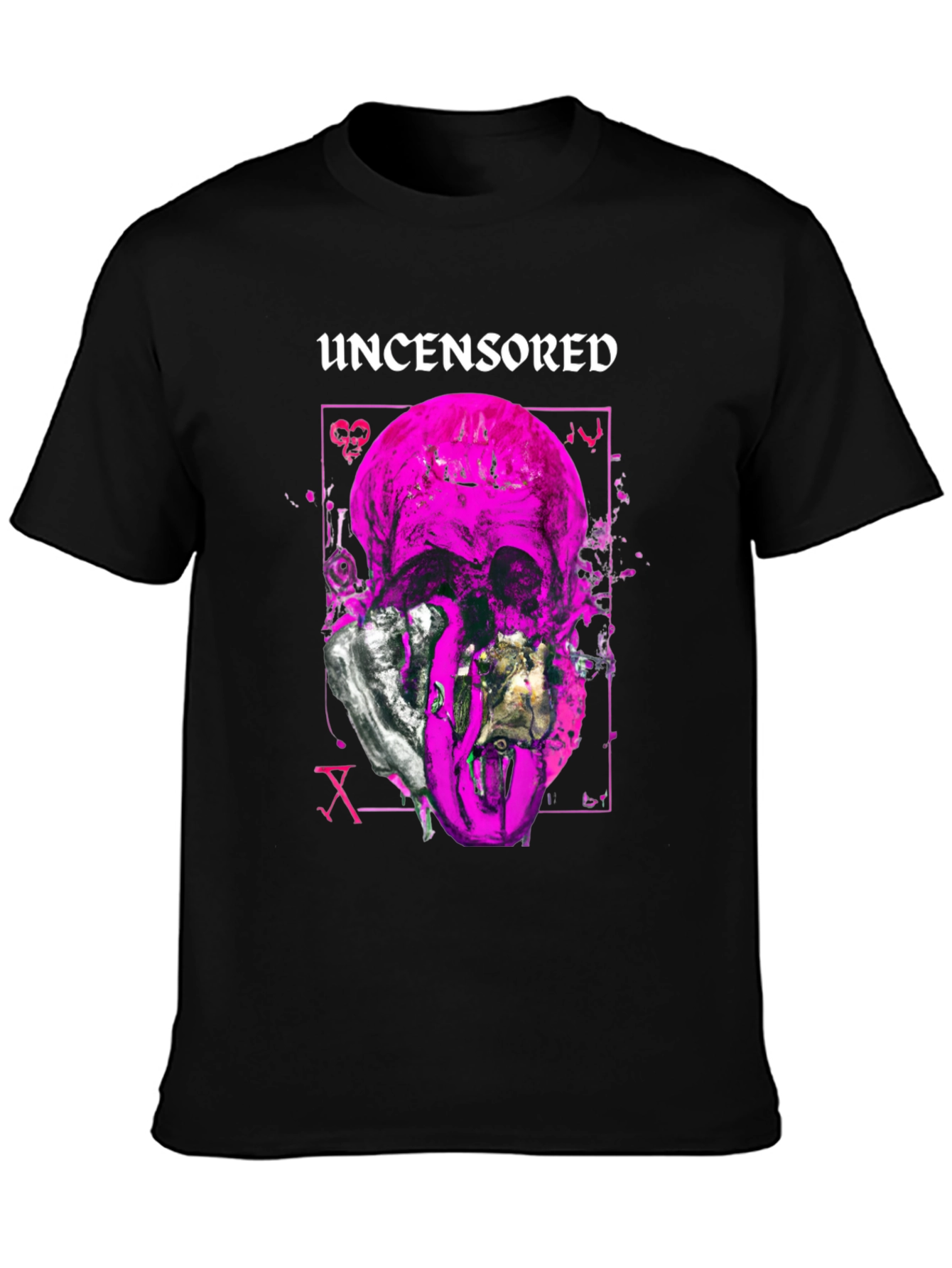 Uncensored Skull Graphic Tee - Edgy Style